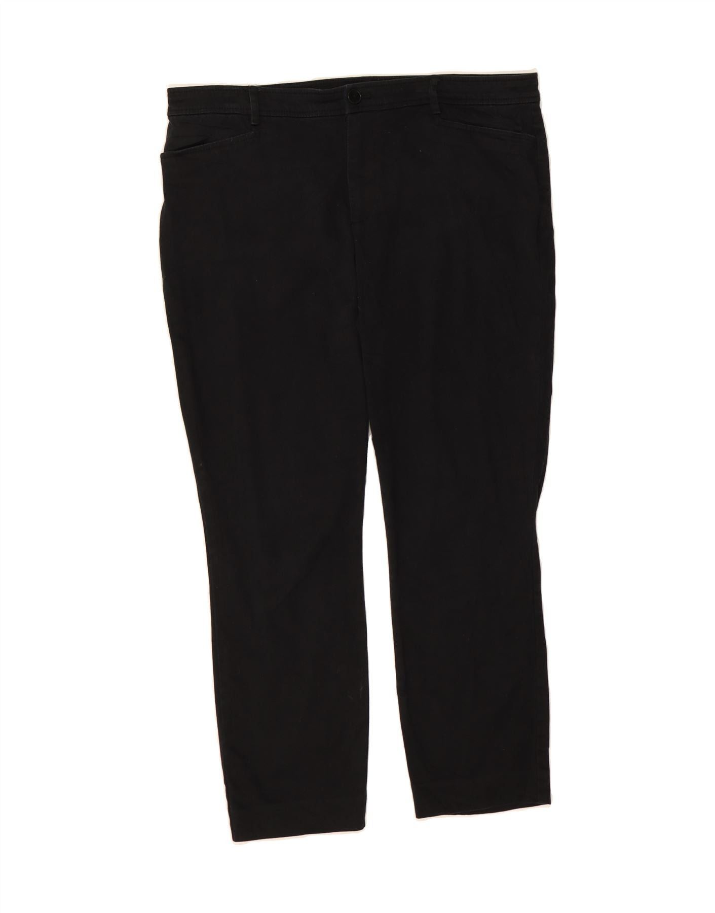 Ralph Lauren Womens Slim Casual Trousers US 14 XL W32 L25 Black Cotton Size 32" / US 10 / IT 46 - 1 Thumbnail