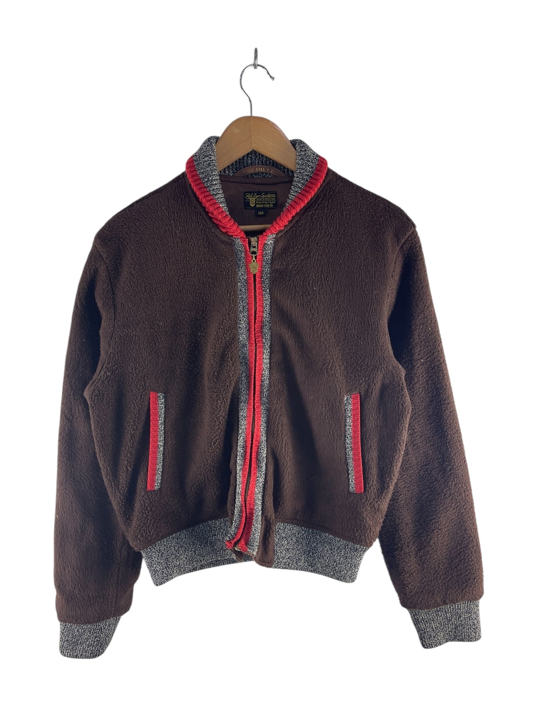 Sugar Cane Vintage Style Eyes Sugar Cane Fleece Bomber Jacket Size US M / EU 48-50 / 2 - 1 Thumbnail