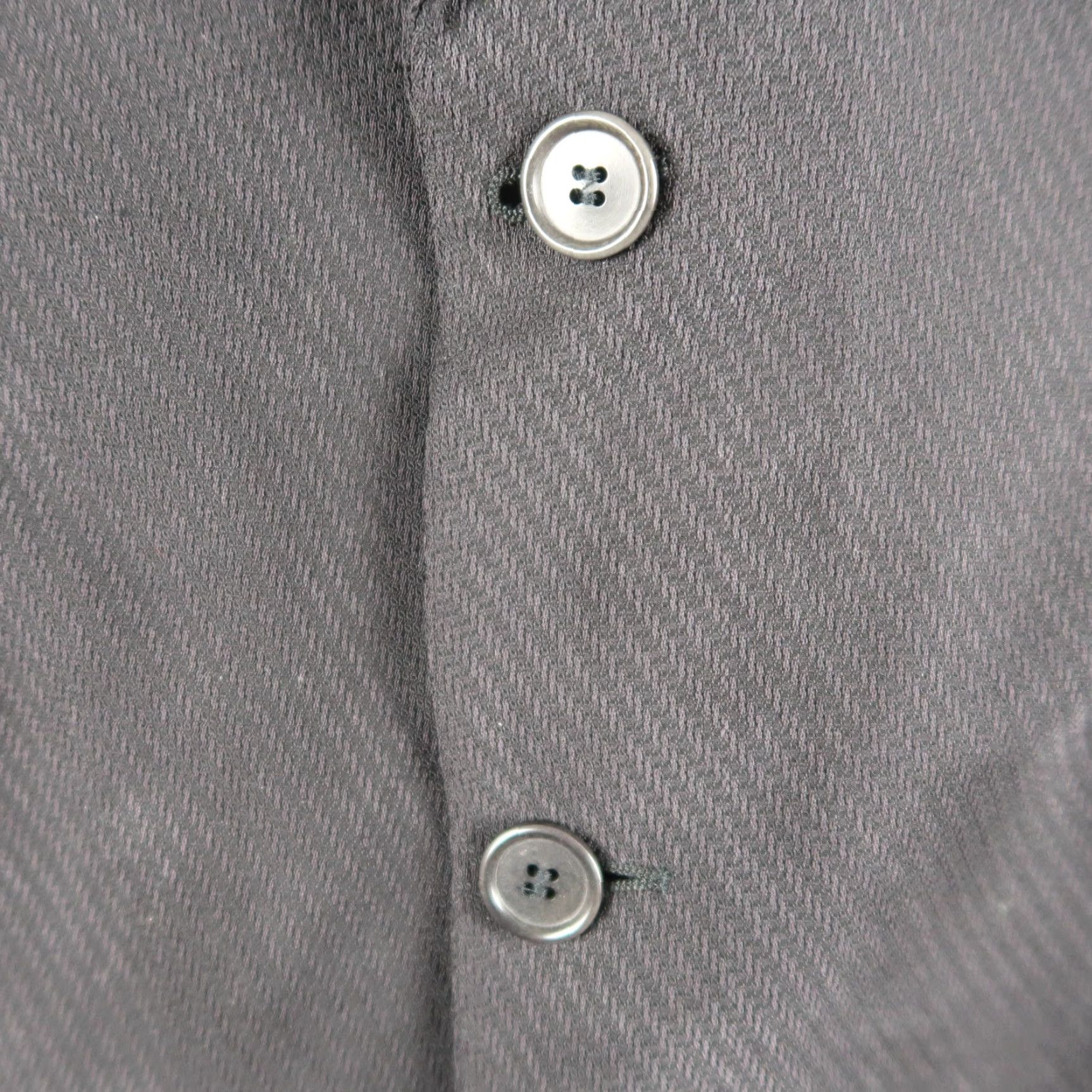 Giorgio Armani VINTAGE Giorgio Armani Blazer Two-Button Black Textured Made In Italy 54 Mens Jacket Single-Breasted 2 Button Sport Coat Size 54R - 6 Thumbnail