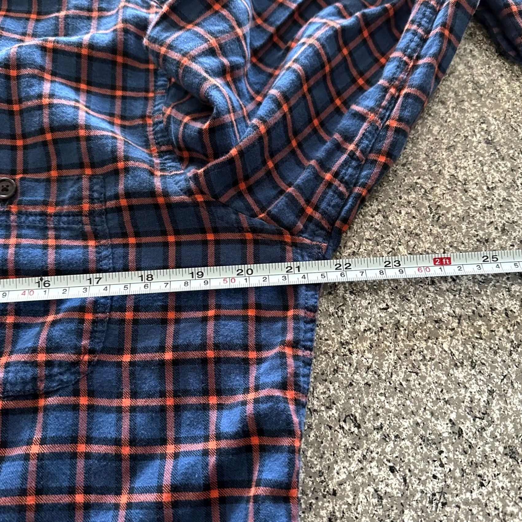 Gap Gap Shirt Mens S Flannel Button-Up Blue Plaid 98% Cotton 2% Spandex Stretch Size US S / EU 44-46 / 1 - 6 Thumbnail