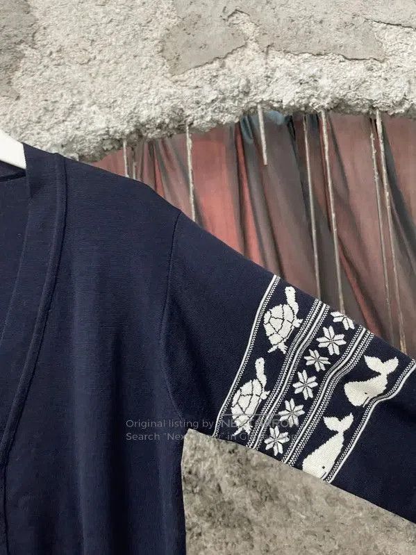 Thom Browne Thom Browne Blue Long Sleeve Cardigan for Men . Size US M / EU 48-50 / 2 - 4 Thumbnail