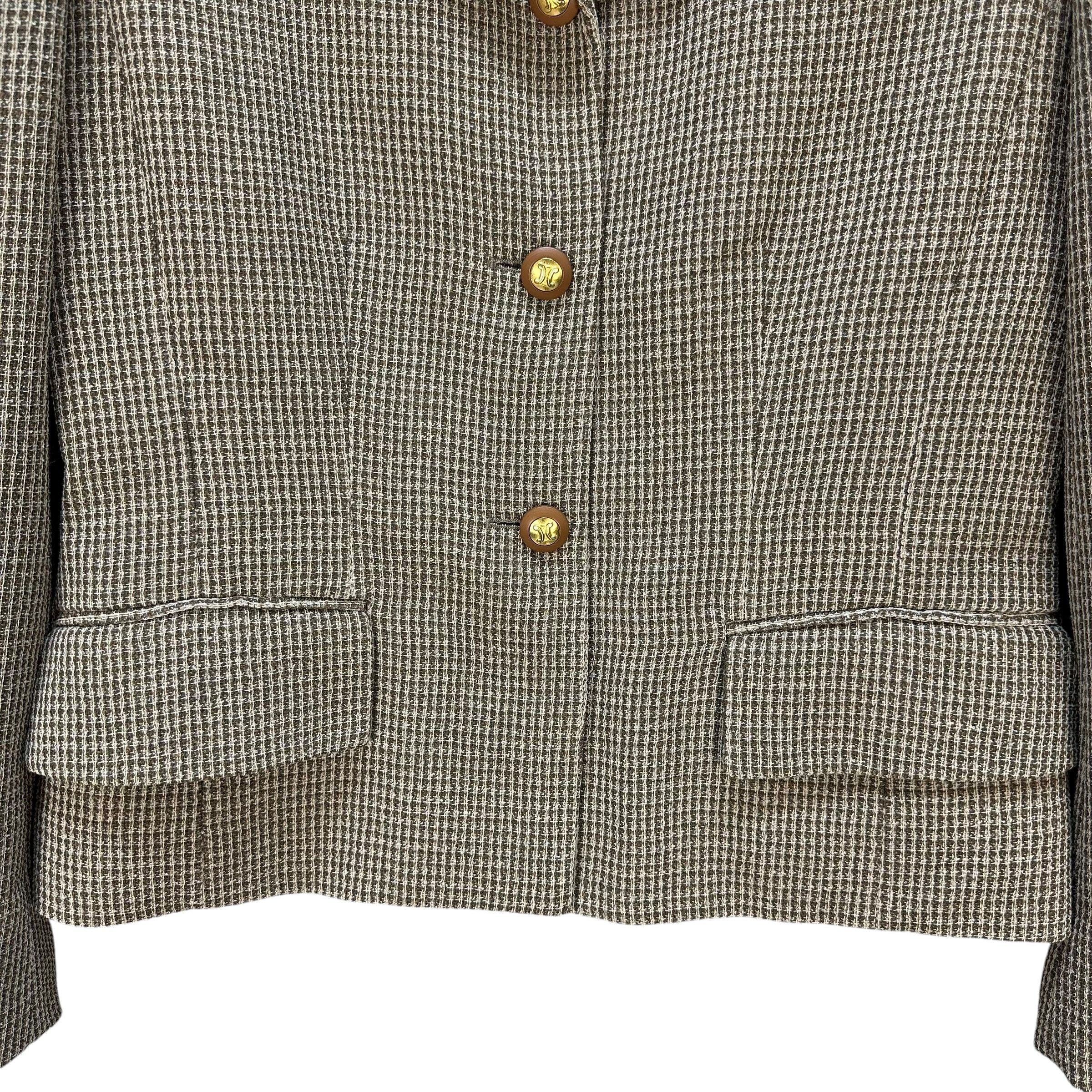 Celine CELINE Classic Tweed Wool Blend Blazer Jacket #A50-1174 Size M / US 6-8 / IT 42-44 - 3 Thumbnail