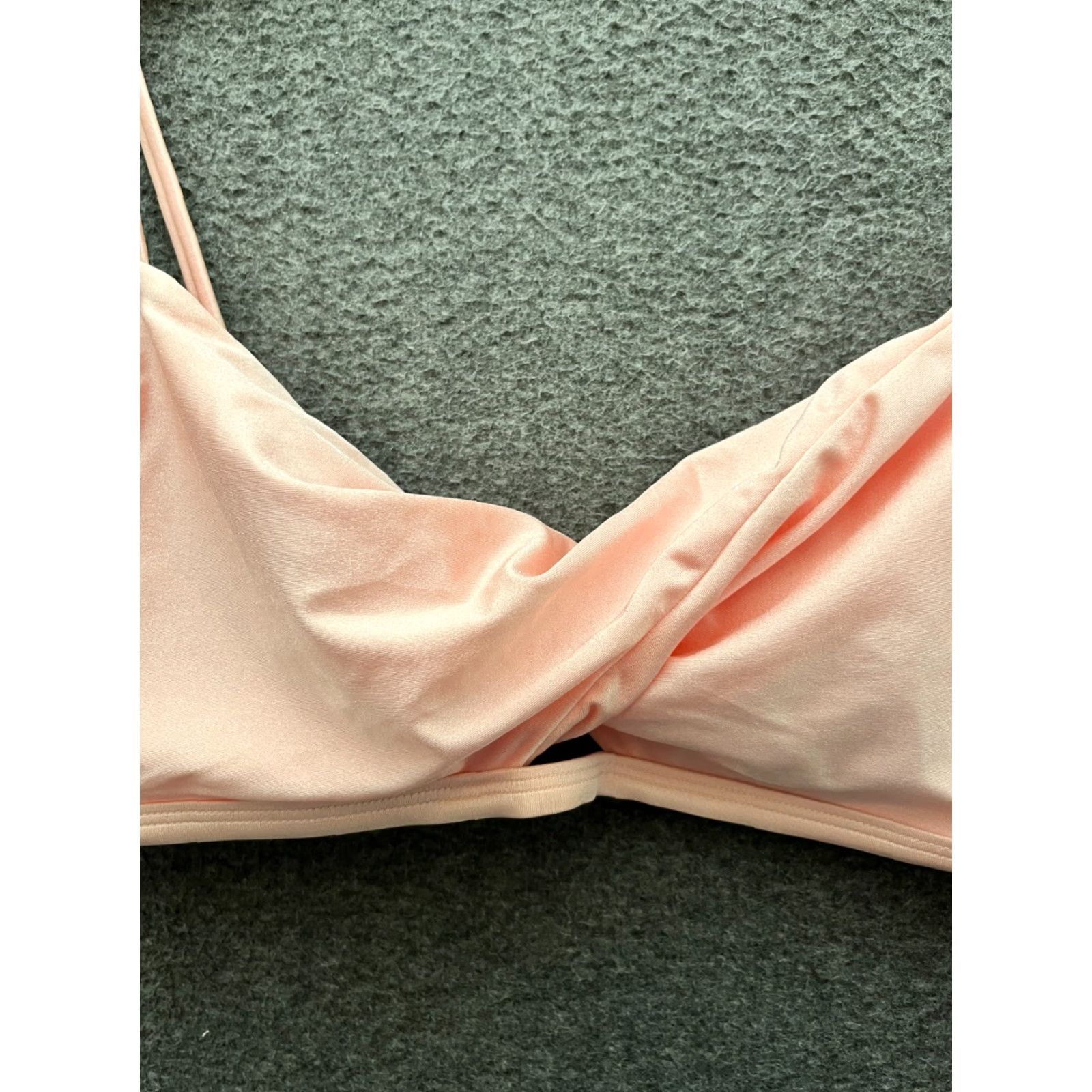 Vintage Xhilaration Bikini Top XL Juniors Twist Front Spaghetti Strap Pink Shinny Size XL / US 12-14 / IT 48-50 - 3 Thumbnail