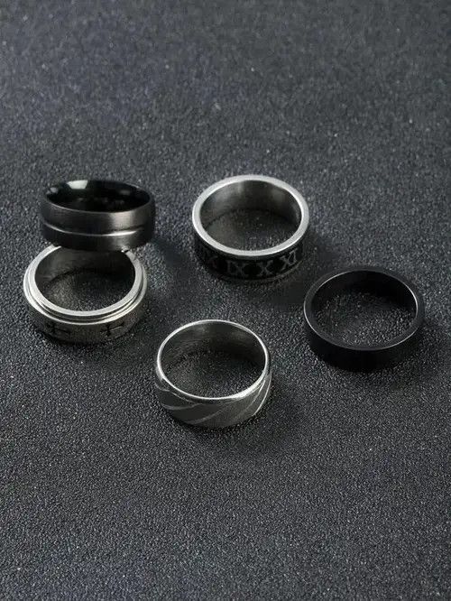 Other 5pcs Mens Ring Set Size ONE SIZE - 1 Thumbnail