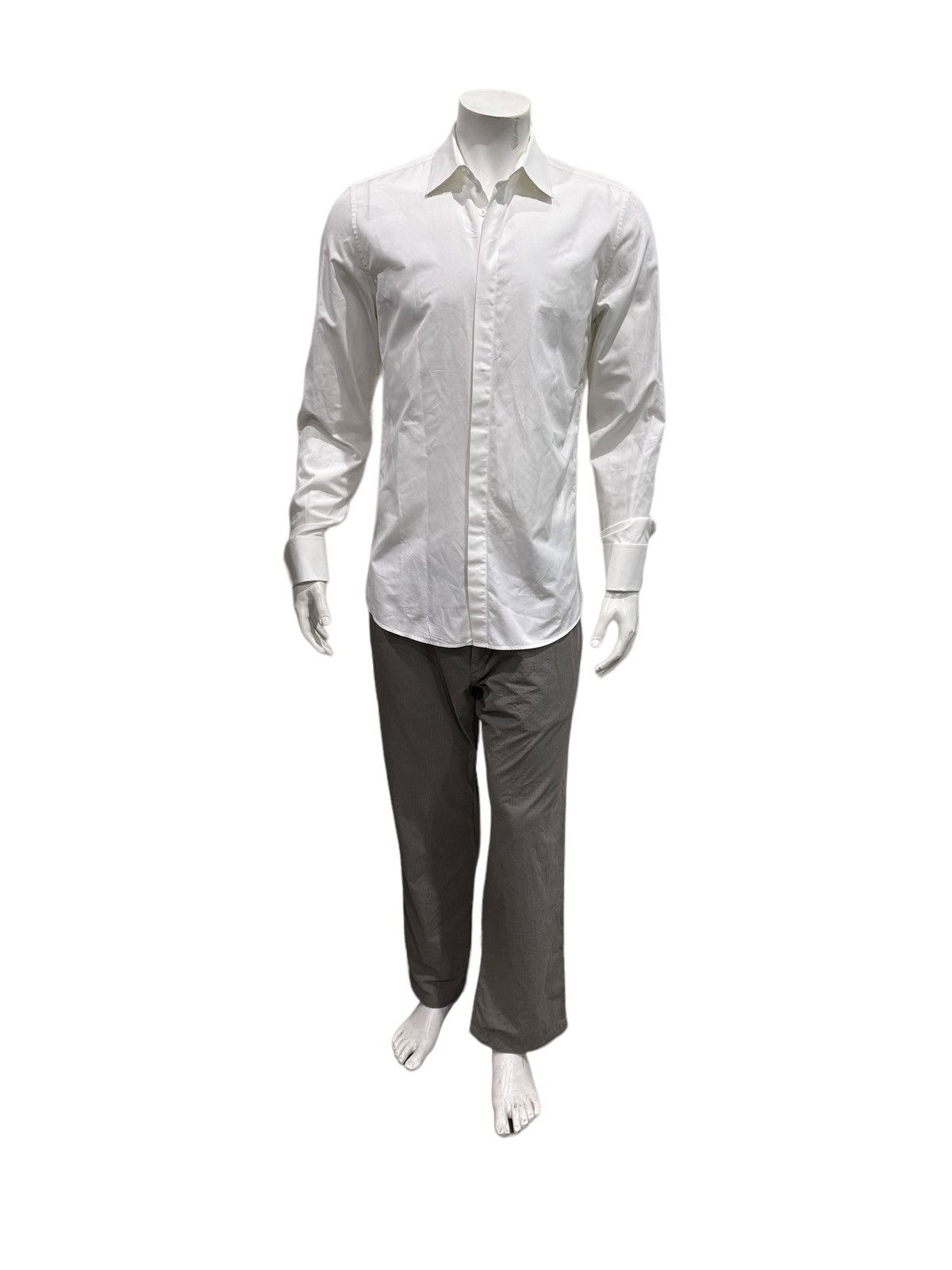 Gucci Mens White French Cuffs Dress Shirt