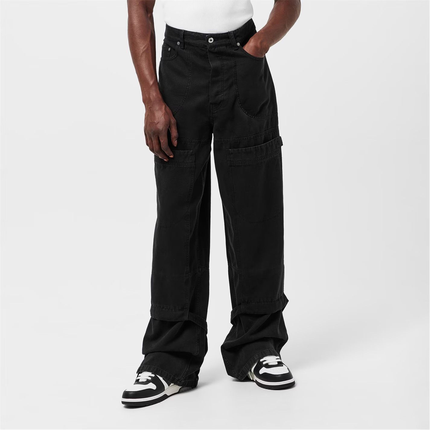 Off-White o1g2r1mq0326 Carpenter Relaxed Fit Straight Leg Jeans Black Size US 31 - 4 Thumbnail