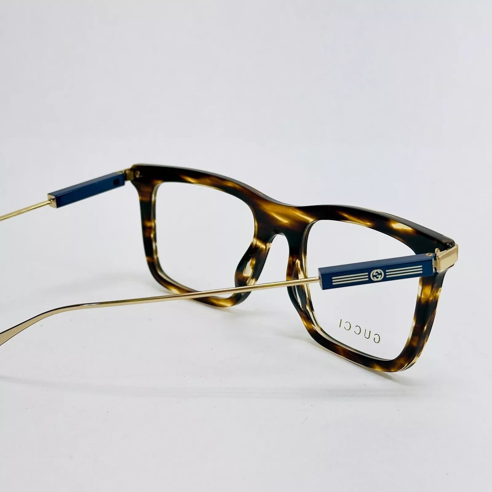 Gucci GUCCI 1438 Gold Havana Stripe Logo Eyeglasses GG1438O 003 Size ONE SIZE - 7 Thumbnail