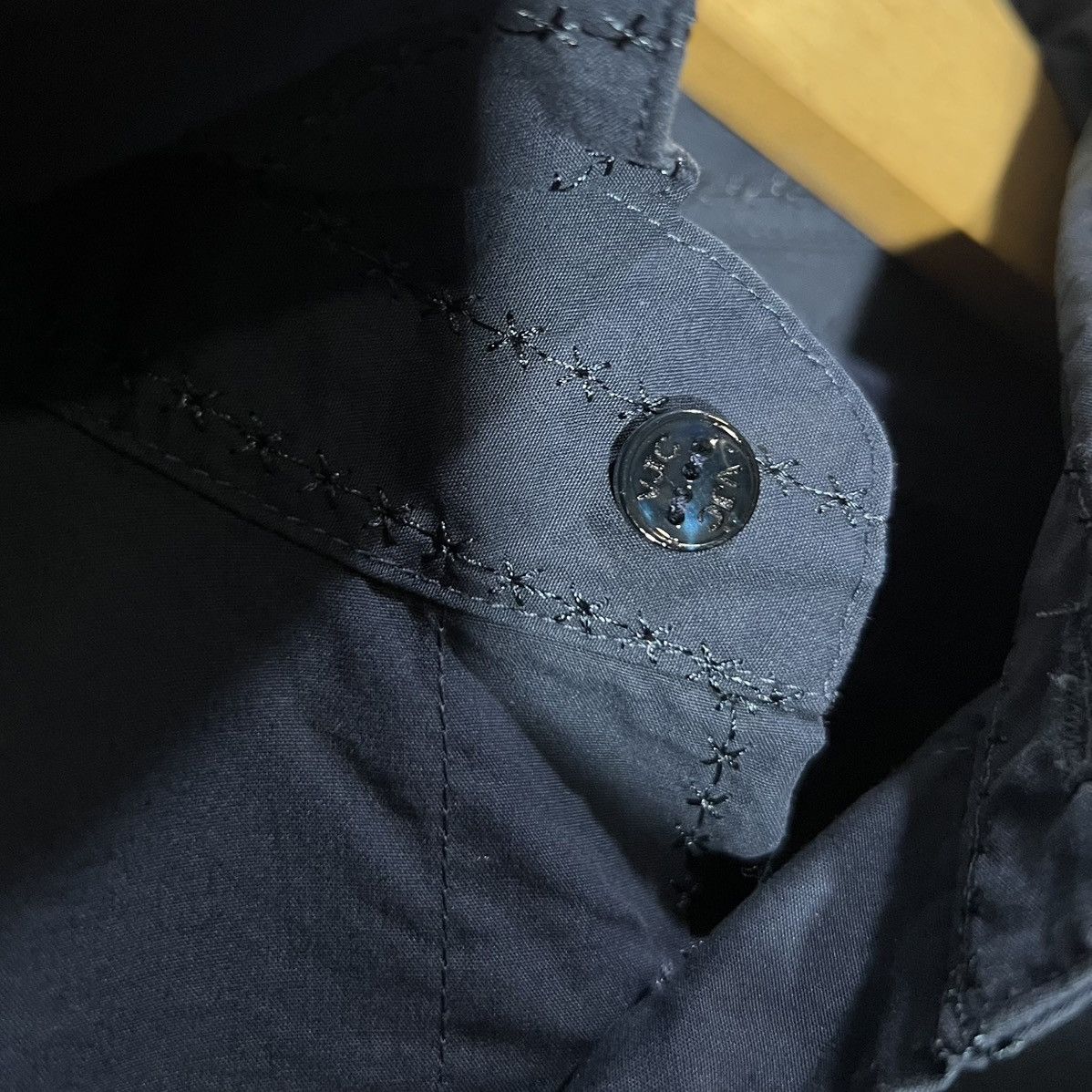 Versace Versace Textured Shirts Dark Navy Size US M / EU 48-50 / 2 - 5 Thumbnail