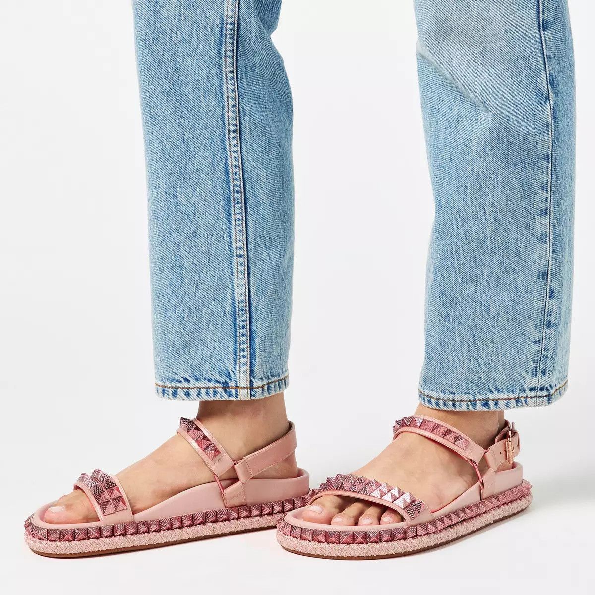 Christian Louboutin os11x0126 Pyrabizz Spiked Sandals in Nude Size US 9 / IT 39 - 3 Thumbnail