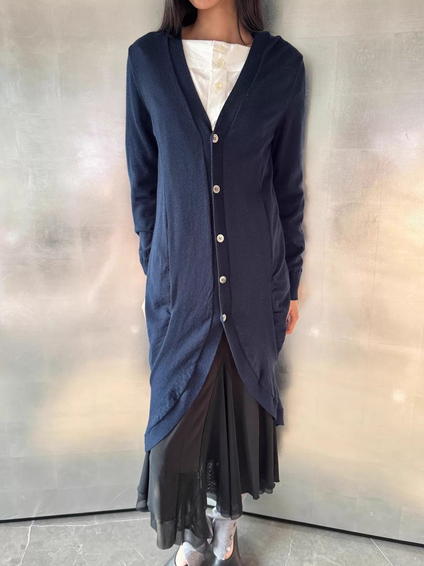 Junya Watanabe Junya Watanabe Stretch Knit Mermaid Hem Robe Coat Size S / US 4 / IT 40 - 5 Thumbnail