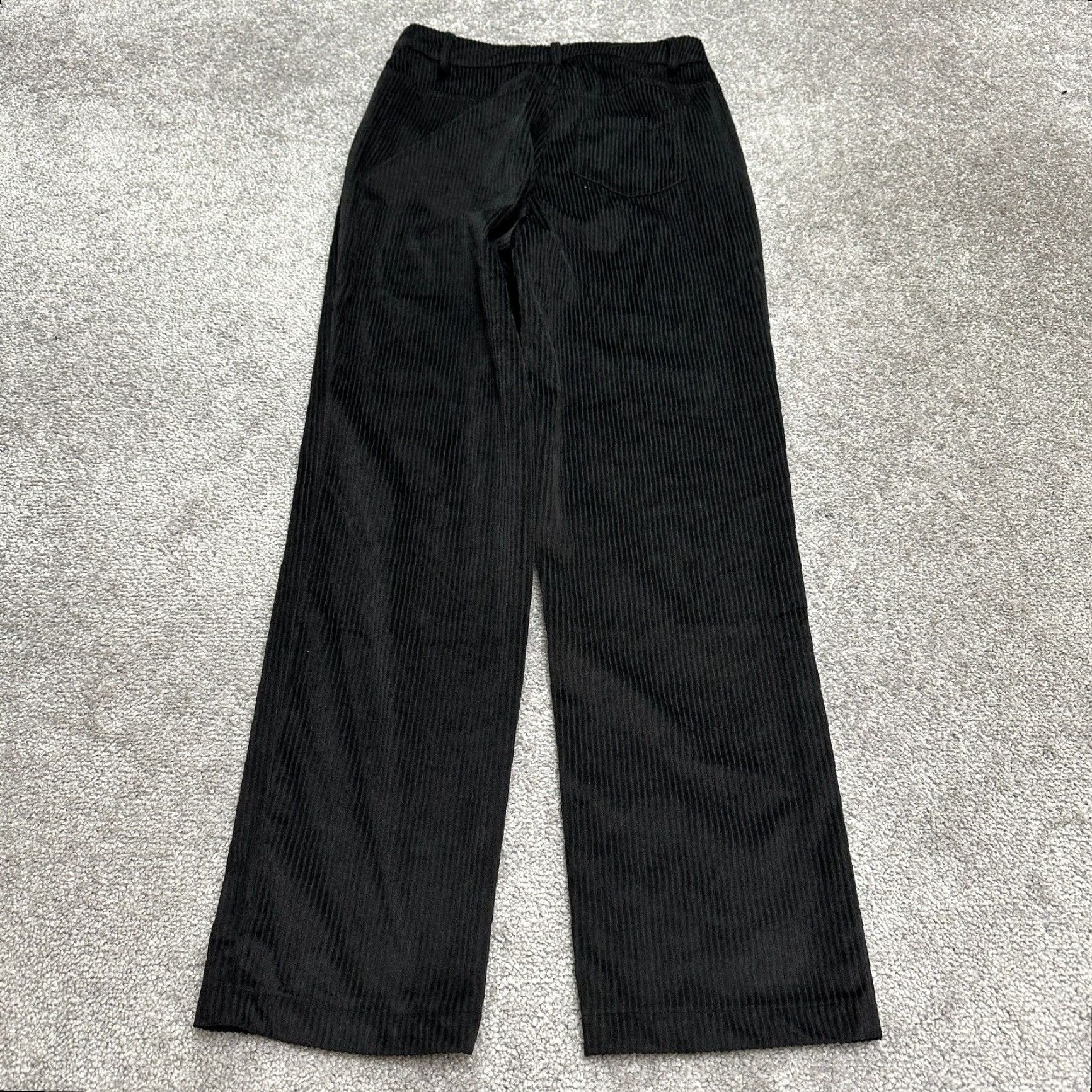 ZAFUL Zaful Corduroy Pants Women Small Black High Rise Casual 27x28.5 Straight Size 28" / US 6 / IT 42 - 2 Thumbnail