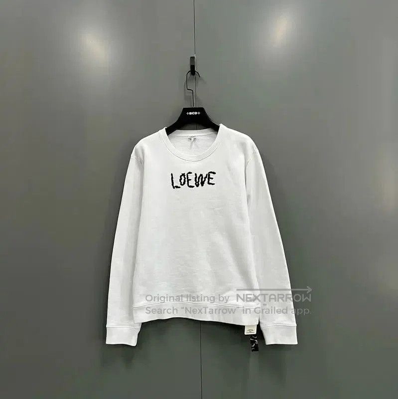 Loewe Loewe White Cotton Long Sleeve Sweatshirt . Size XL / US 12-14 / IT 48-50 - 1 Thumbnail