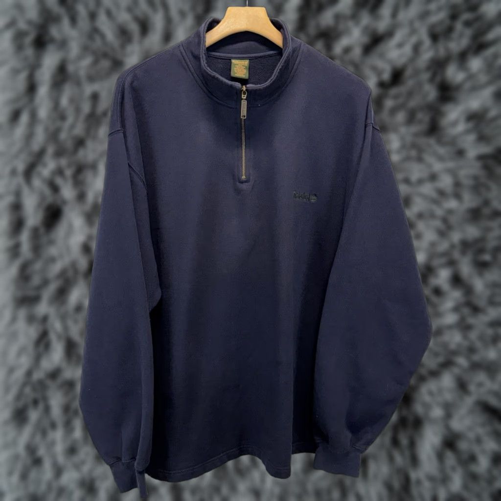 Timberland VINTAGE Timberland Sweatshirt Pullover 1/4 Zip Mens 2XL Navy Embroidered Y2K Shirt Size US XXL / EU 58 / 5 - 1 Thumbnail