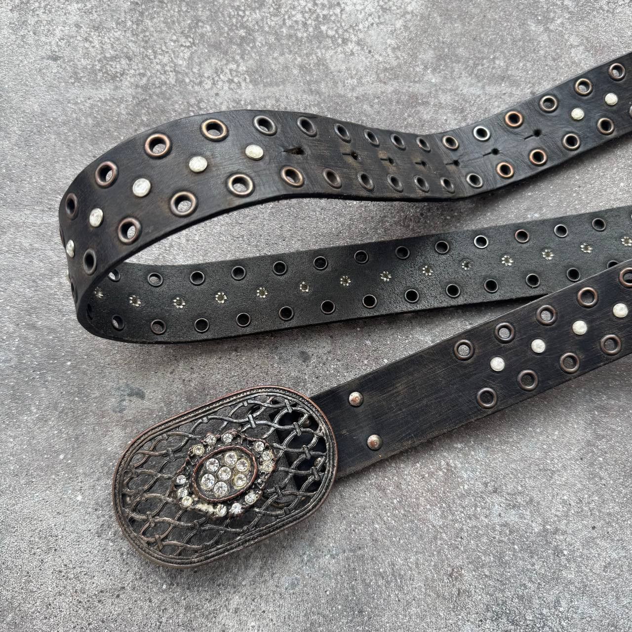 Hysteric Glamour Amazing Vintage Faded Leather Y2K Grunge Leather Belt Size ONE SIZE - 2 Thumbnail