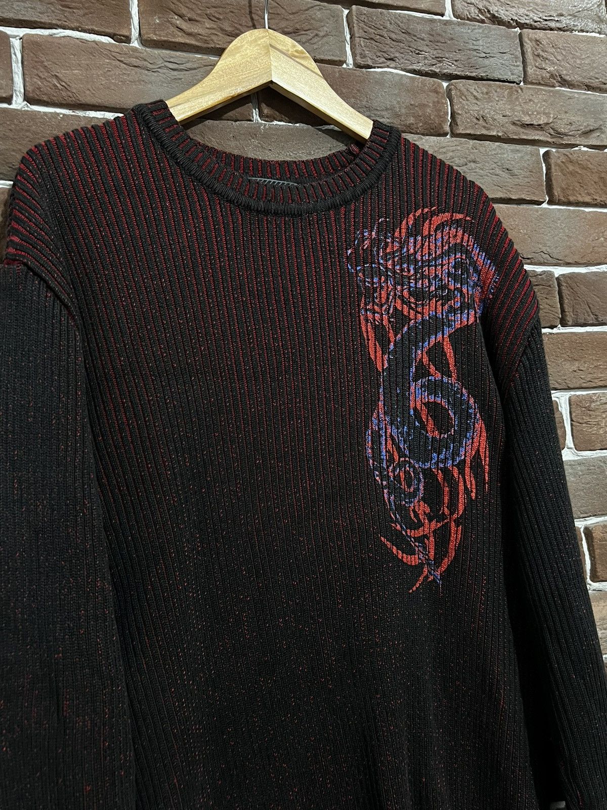 Japanese Brand Vintage Y2k AvantGarde Tribal Dragon Sweater Rare Streetwear Size US XL / EU 56 / 4 - 3 Thumbnail