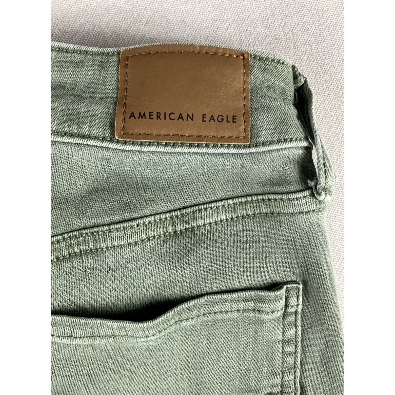Vintage AMERICAN EAGLE Jeans Jegging WOMENS Size 2 Green Hi Rise Regular Fit Size 26" / US 2 / IT 38 - 7 Thumbnail