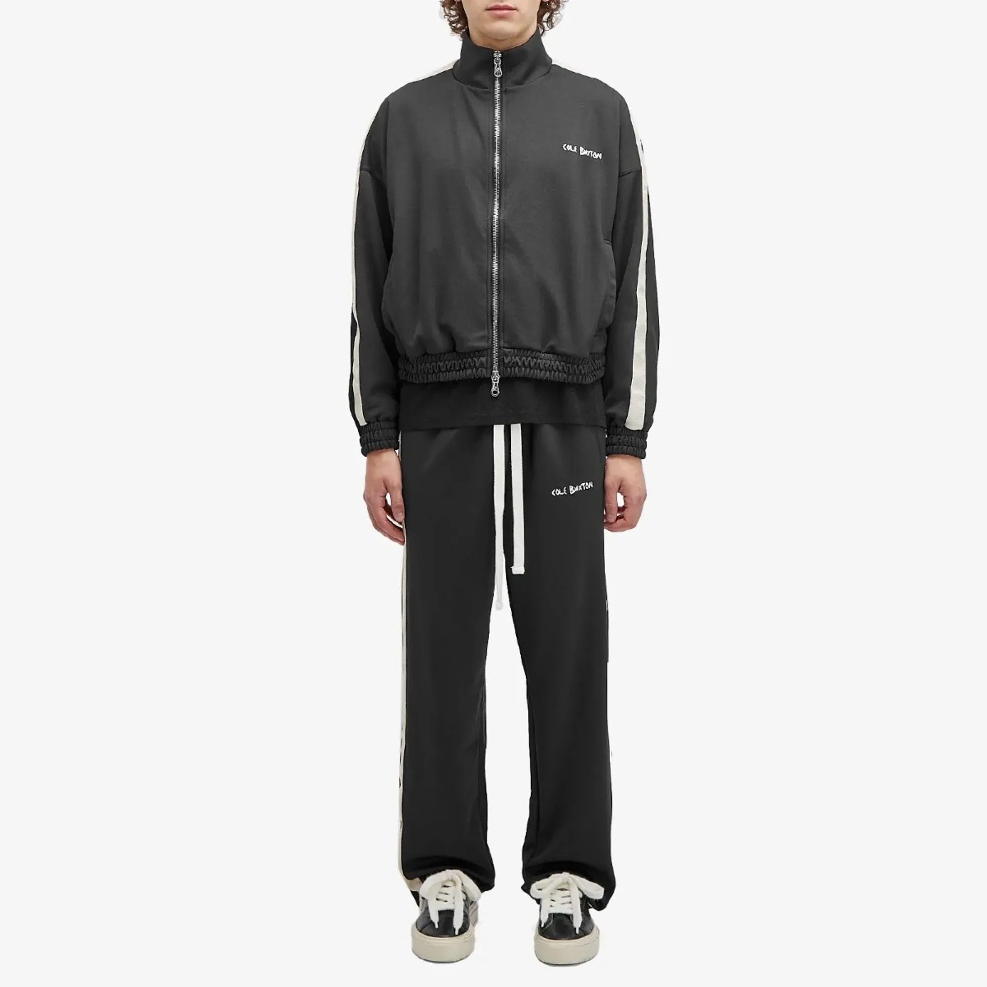 Cole Buxton Black Crochet Logo Oversized Tape Track Jacket Size US S / EU 44-46 / 1 - 3 Thumbnail