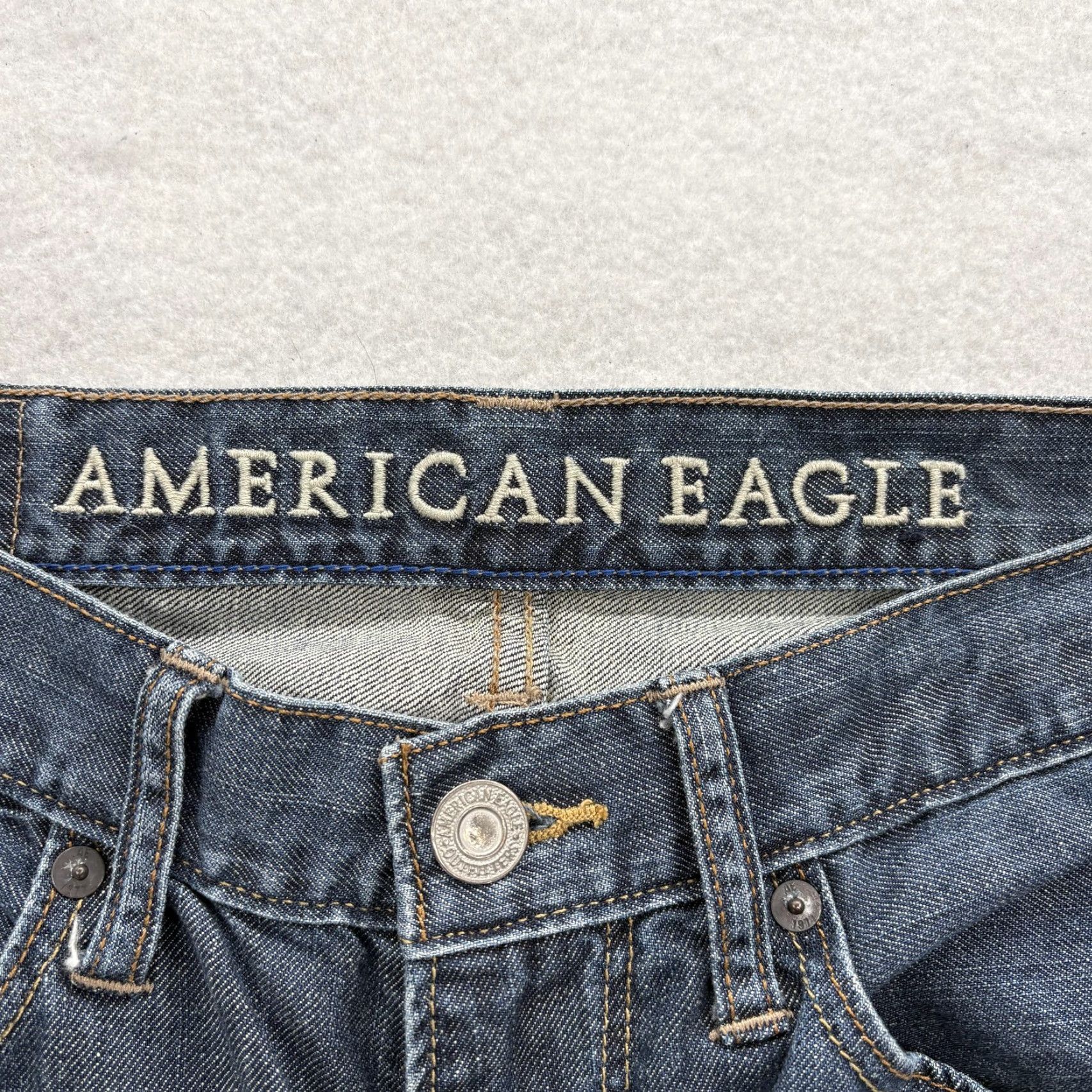 Vintage American Eagle Original Straight Jeans Mens 29x30 Blue Medium Wash Denim Grunge Size US 29 - 4 Thumbnail
