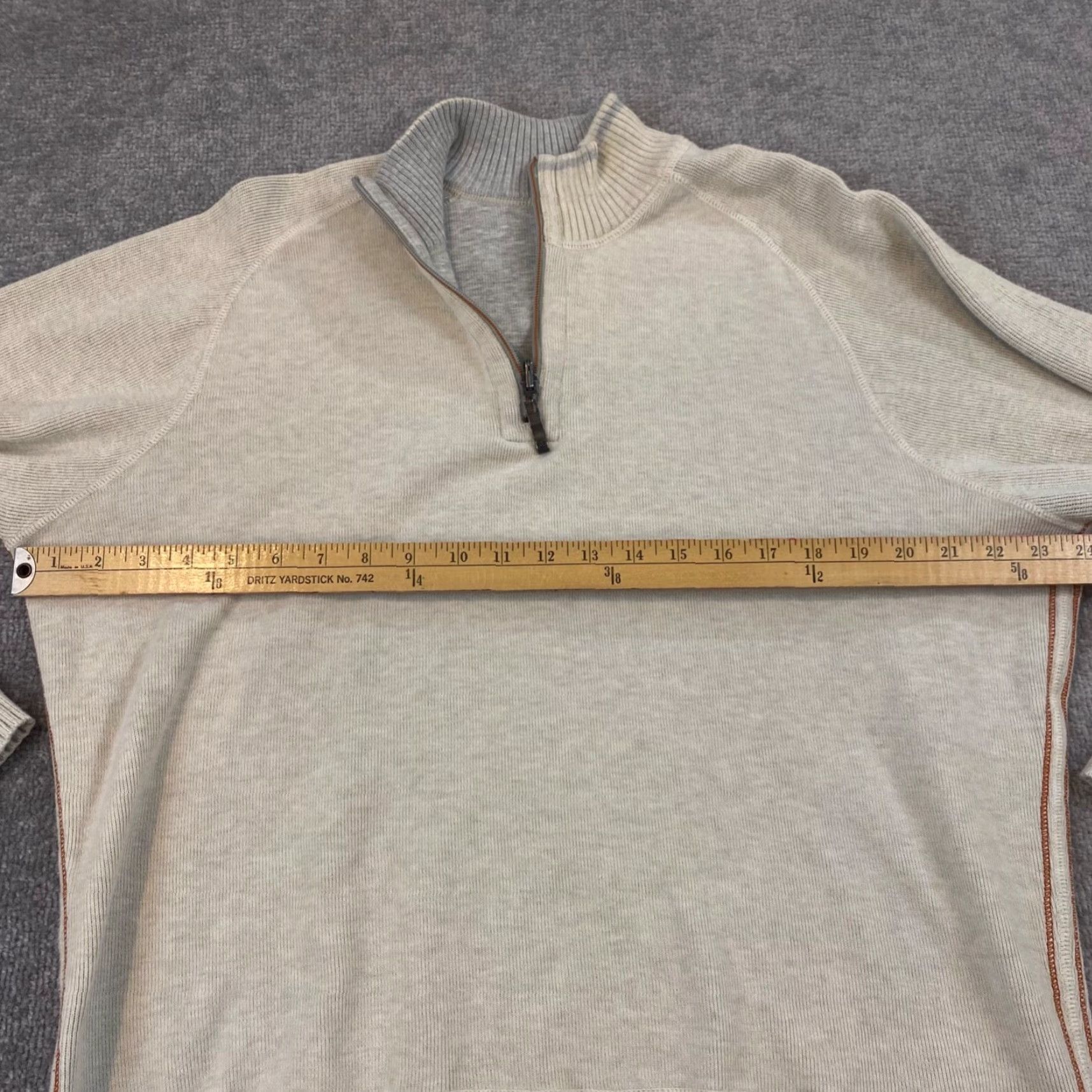 Tommy Bahama VINTAGE Tommy Bahama Sweater Mens M/L Cream Brown 1/4 Zip Pullover Swordfish Fish L/S Size US M / EU 48-50 / 2 - 7 Thumbnail