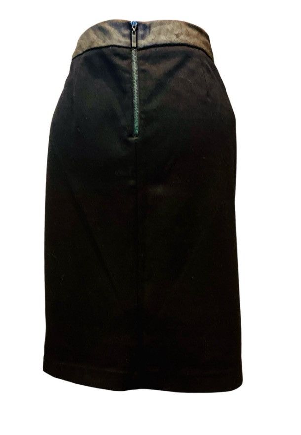 Alfani Alfani Black Pencil Skirt – Size 10 – Faux Leather & Buttons Size 32" / US 10 / IT 46 - 4 Thumbnail