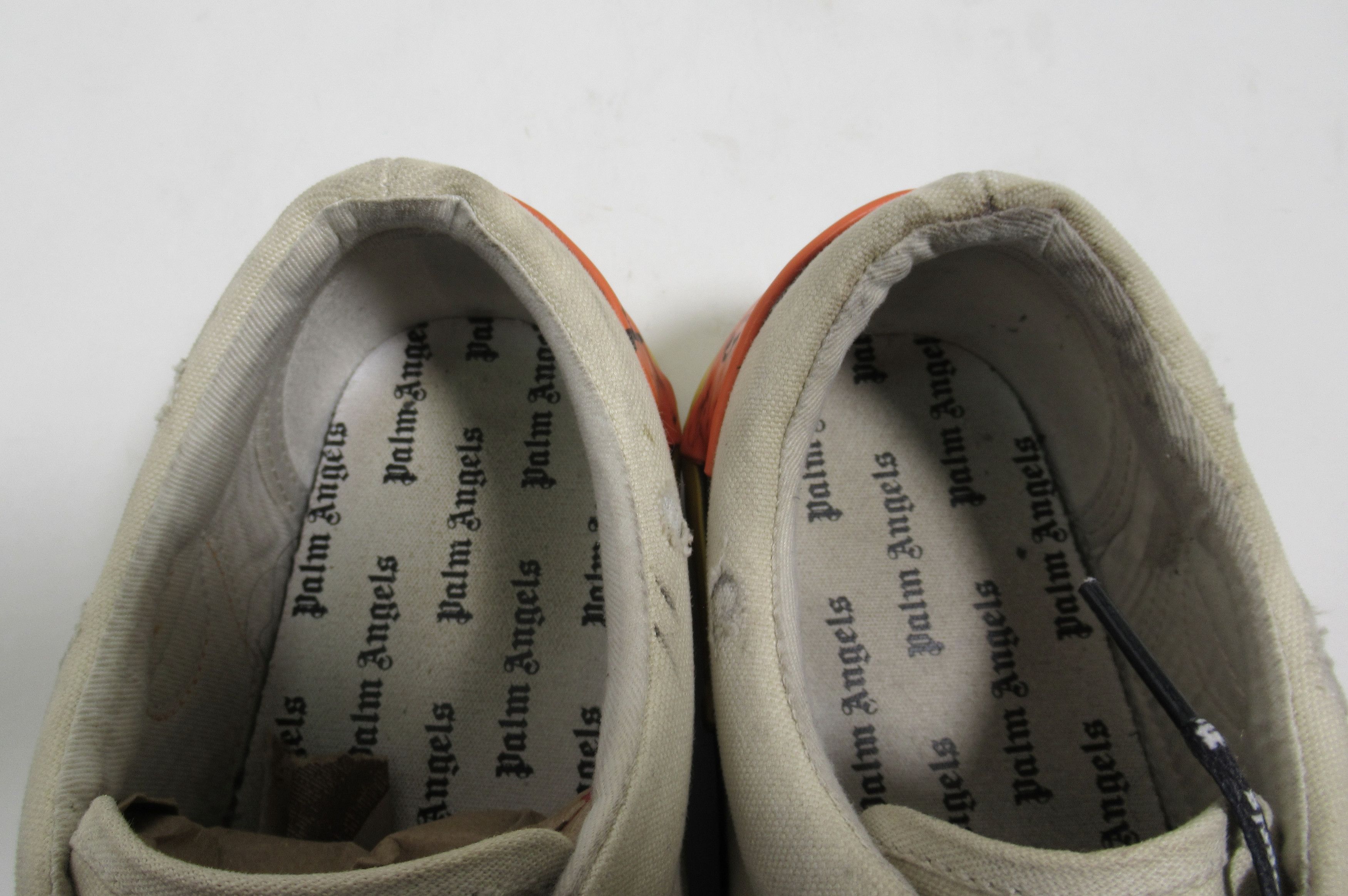Palm Angels Palm Angels Men's Canvas Flame Sneakers Beige Black Orange Size US 8 / EU 41 - 8 Thumbnail