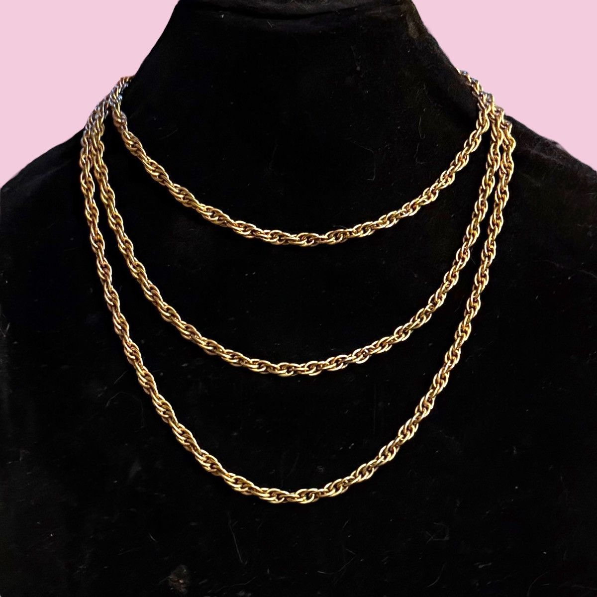 Vintage Vintage long gold tone chunky rope chain necklace Size ONE SIZE - 1 Thumbnail