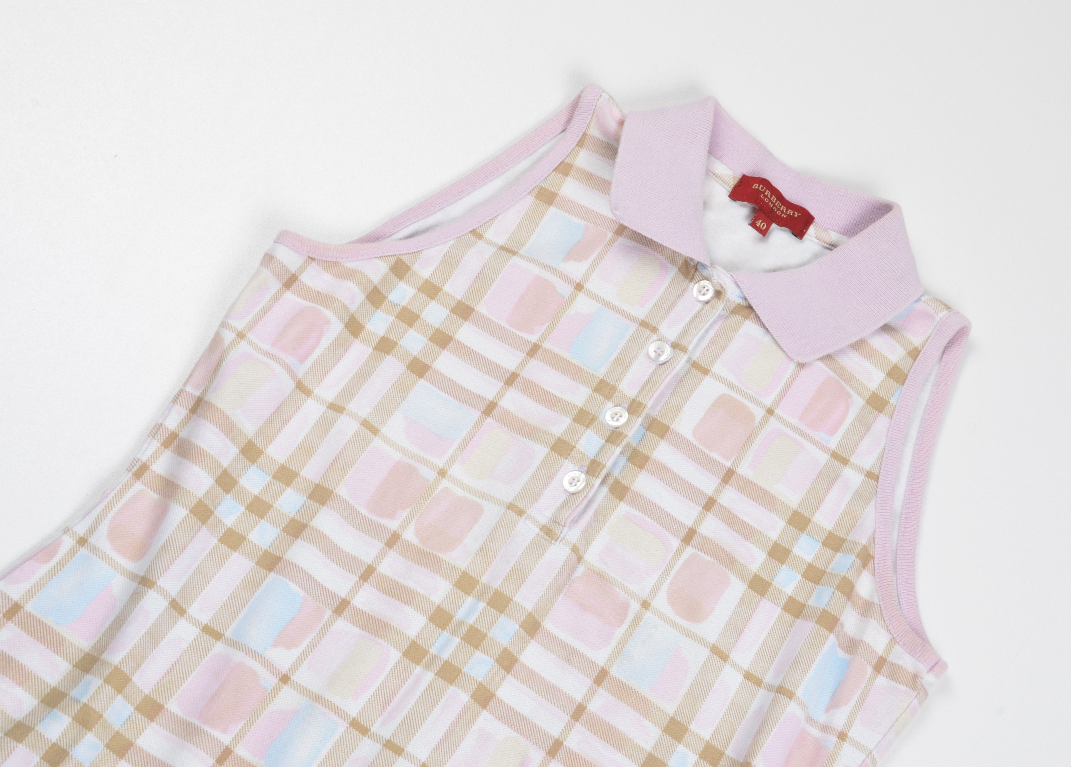 Burberry Vintage Burberry Y2K Nova Check Pink Babydoll Mini Dress Size S / US 4 / IT 40 - 5 Thumbnail