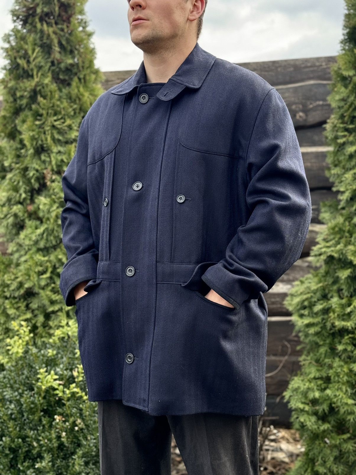 Turnbull & Asser Turnbull Asser Waterproof wool tweed blue coat Size US XL / EU 56 / 4 - 1 Thumbnail