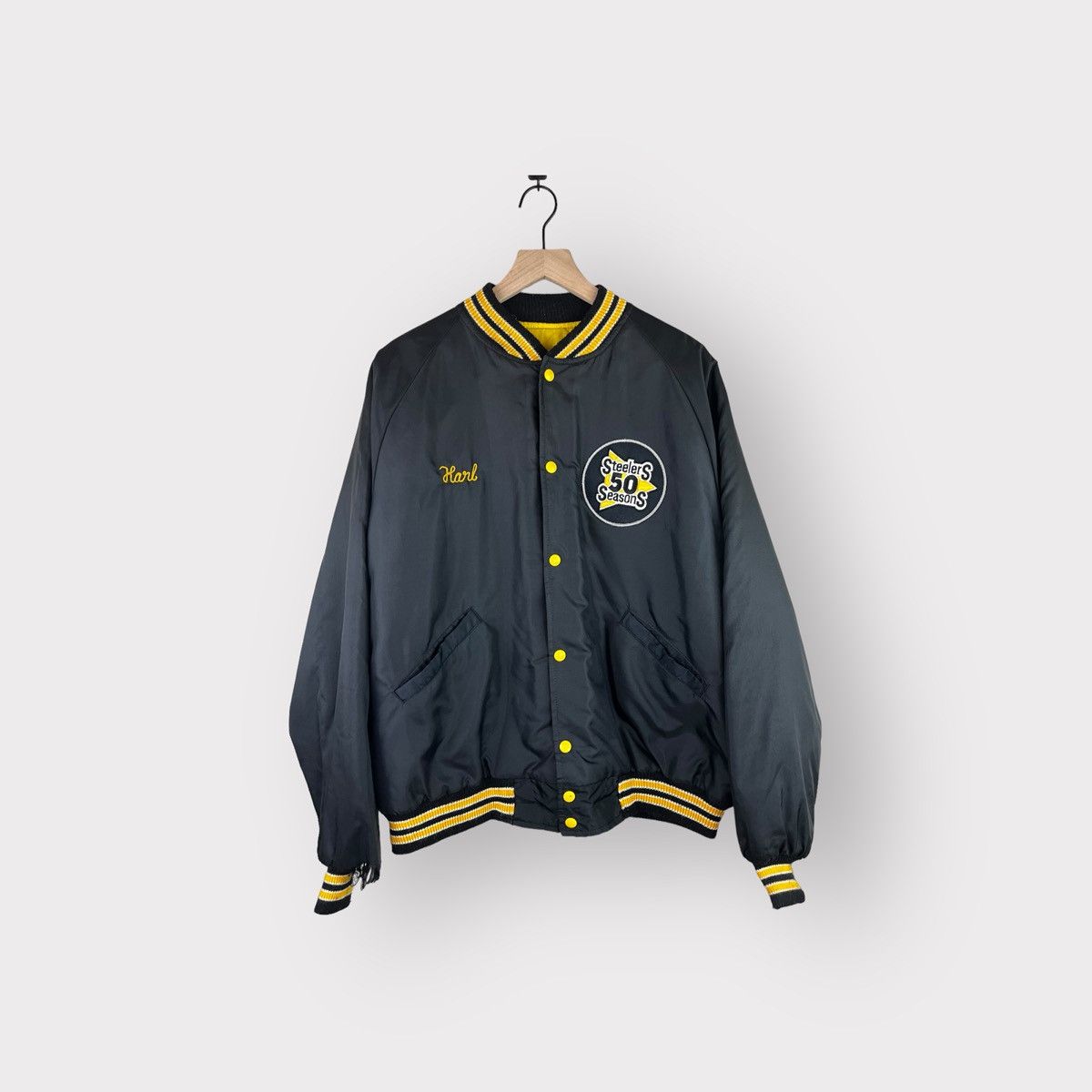 Vintage Vintage 80's Pittsburgh Steelers 50th Satin Bomber Jacket Size US XXL / EU 58 / 5 - 1 Thumbnail