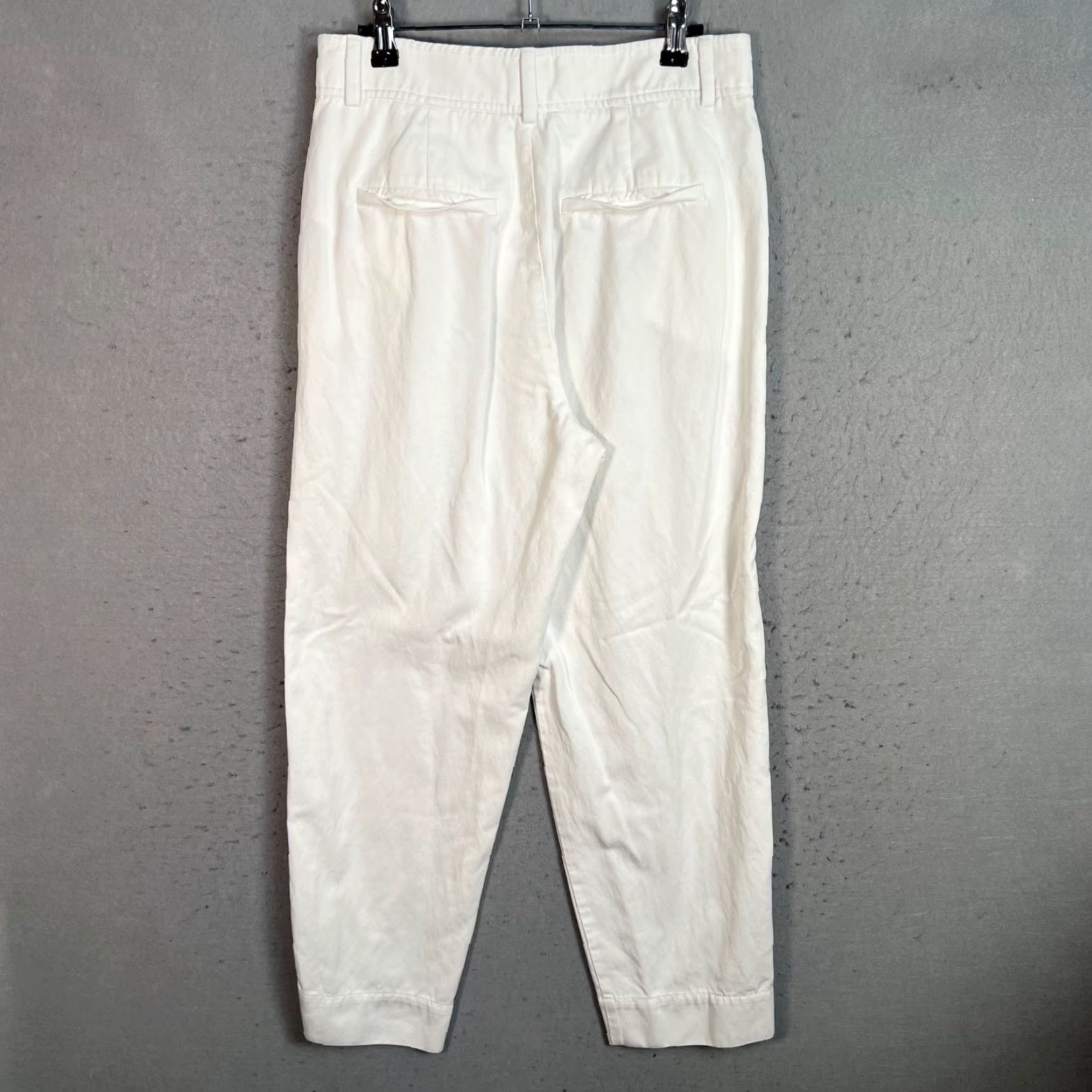 Everlane Everlane White Pleated TENCEL Cotton Blend Pants Womens Size 6 High Rise Inseam 26 Ankle Tapered Size 28" / US 6 / IT 42 - 2 Thumbnail
