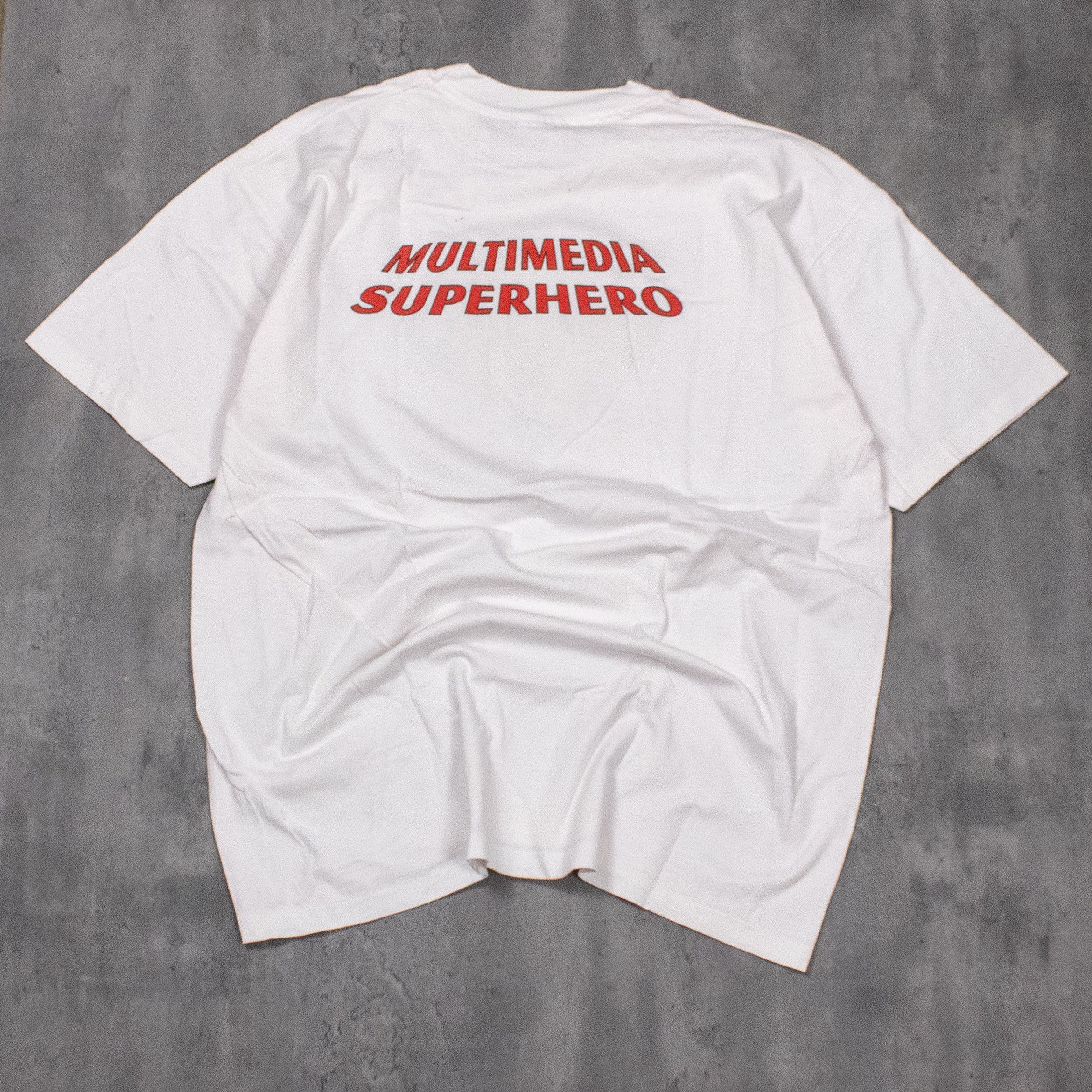 Hanes × Japanese Brand × Vintage Vintage 1990s Multimedia Superhero Single Stitch White Tee Size US XL / EU 56 / 4 - 7 Thumbnail