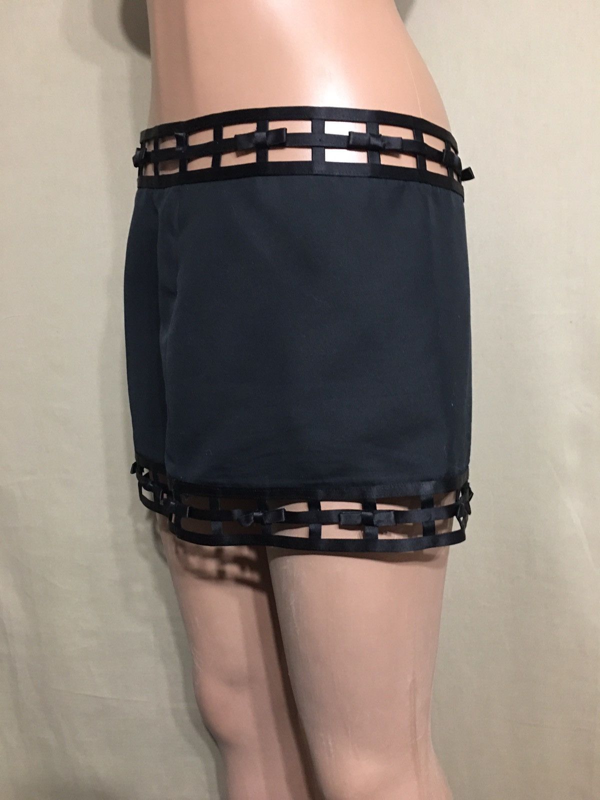Dsquared2 Dsquared2 Black Cotton Silk Mini Skirt EU 44 Size 30" / US 8 / IT 44 - 2 Thumbnail
