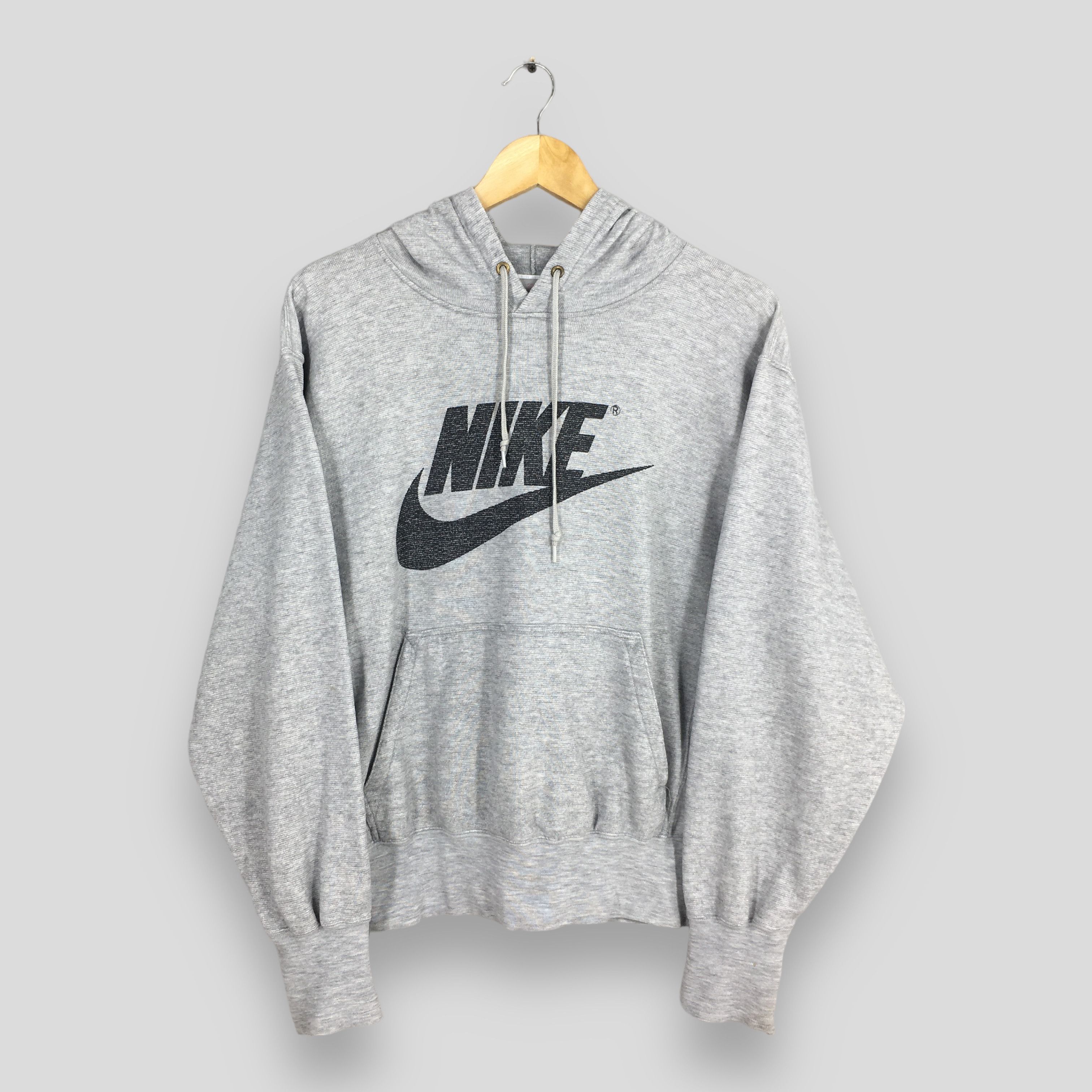 Nike × Vintage Vintage 90s Nike Swoosh Pullover Hoodie Large Size US L / EU 52-54 / 3 - 1 Thumbnail
