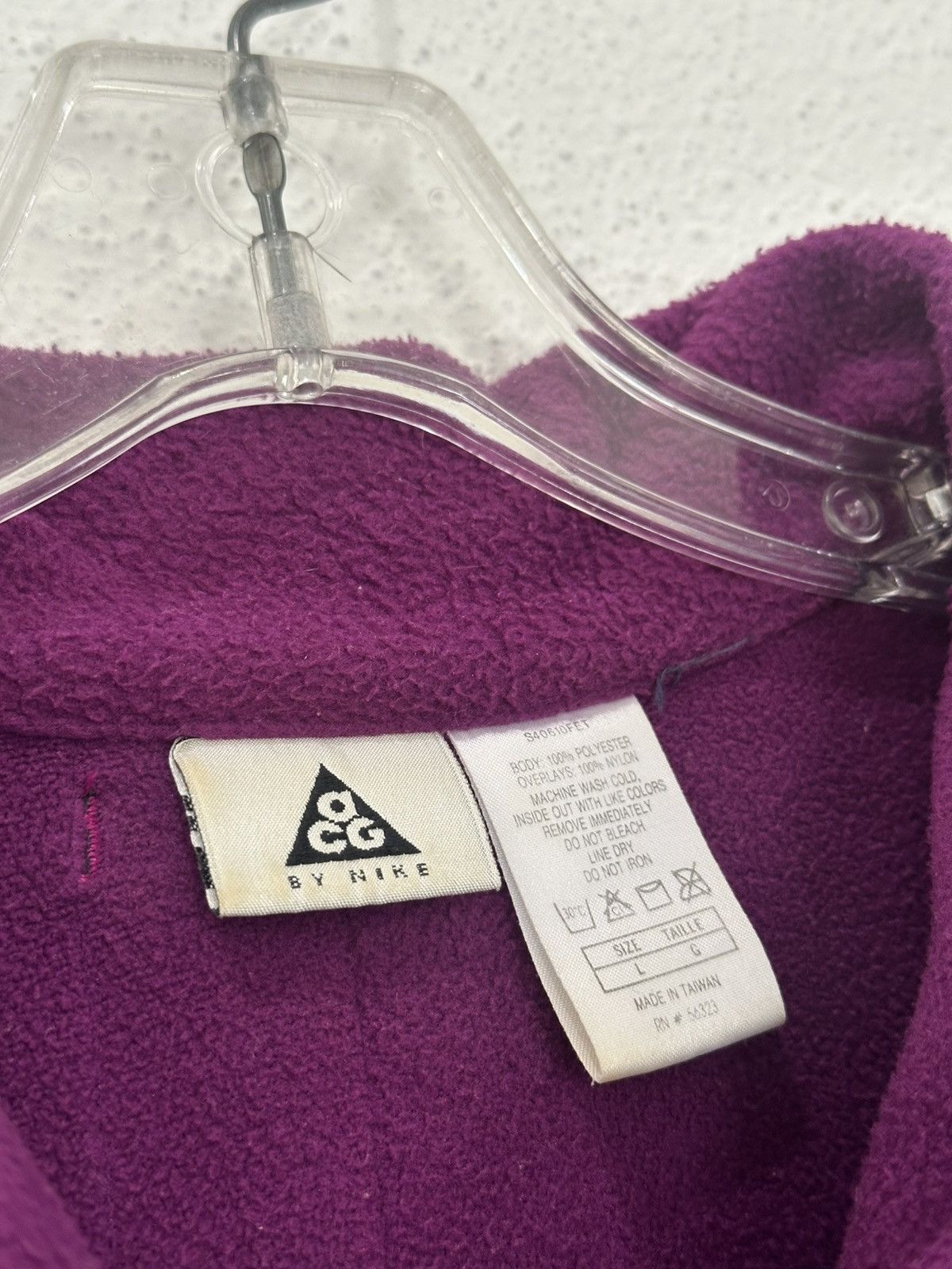 Nike ACG Vintage 90s Nike F.I.T. ACG Purple 1/4 Zip Pullover Fleece L Size US L / EU 52-54 / 3 - 4 Thumbnail