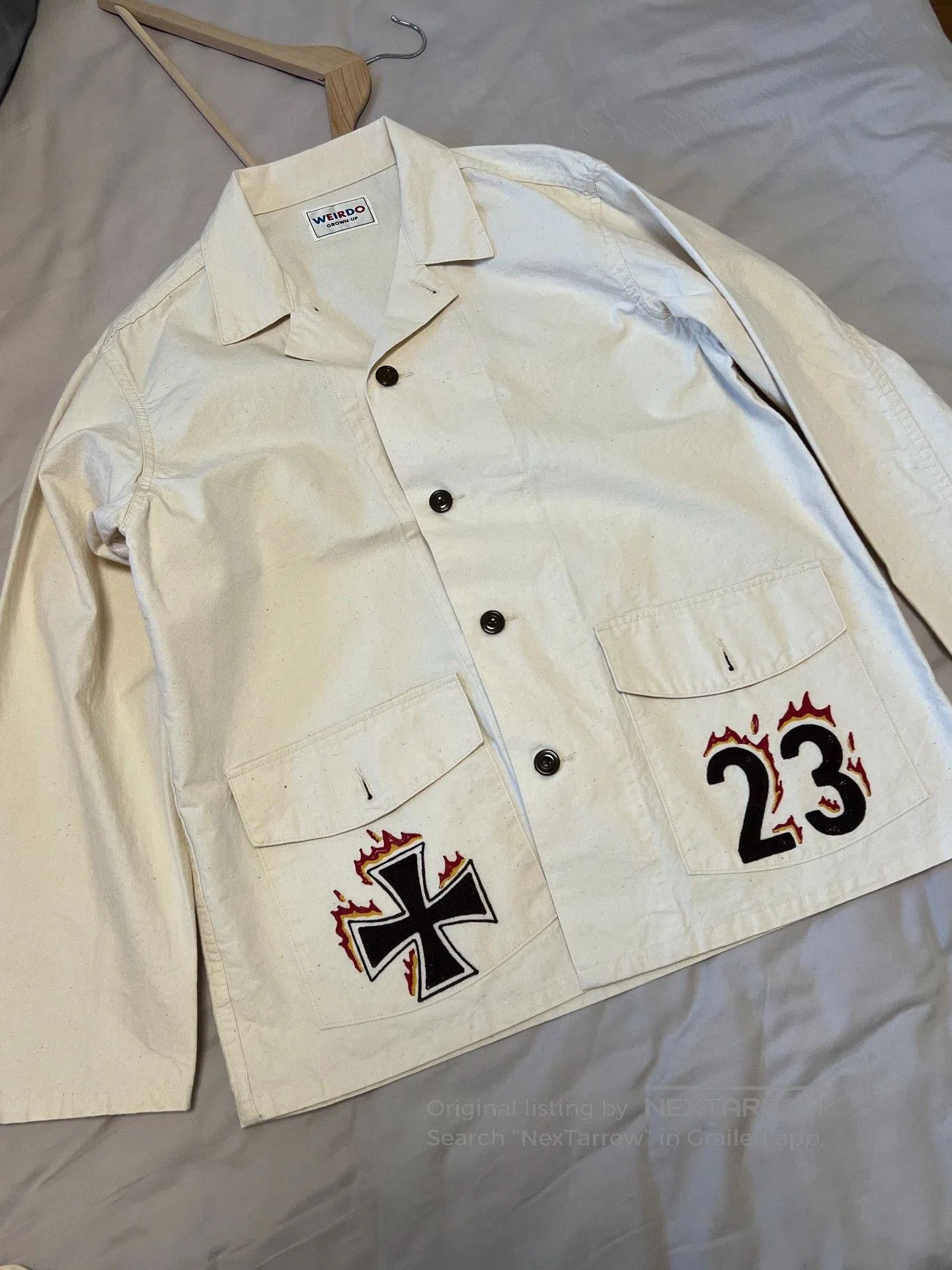 Wacko Maria Weirdo Psycho Embroidered Print Work Jacket. Size US L / EU 52-54 / 3 - 6 Thumbnail