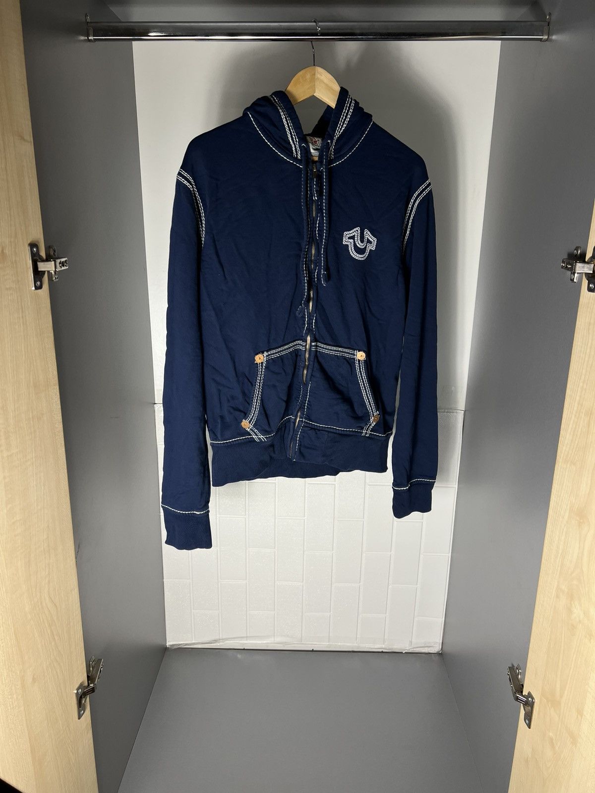 True Religion VINTAGE TRUE RELIGION ZIP HOODIE DESIGNER JAPAN STYLE Y2K Size US L / EU 52-54 / 3 - 3 Thumbnail