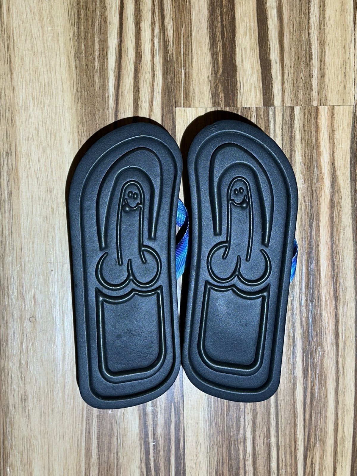 Other Black/Blue Slide Sandals with Funny Unique Design Size US 6 / EU 39 - 1 Thumbnail