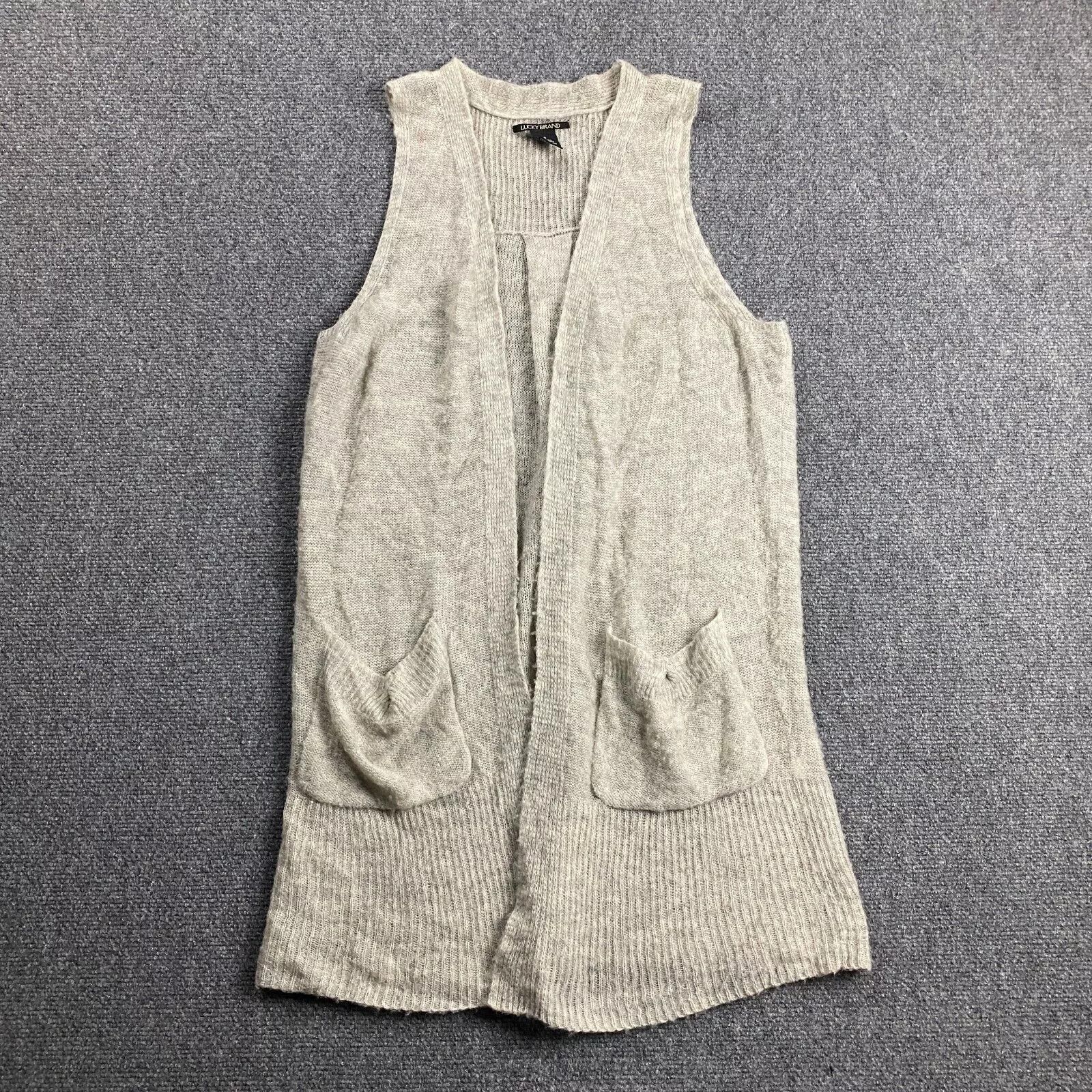 Lucky Brand Lucky Brand Cardigan Women's Small Gray Knit Wool Stained Size S / US 4 / IT 40 - 1 Thumbnail
