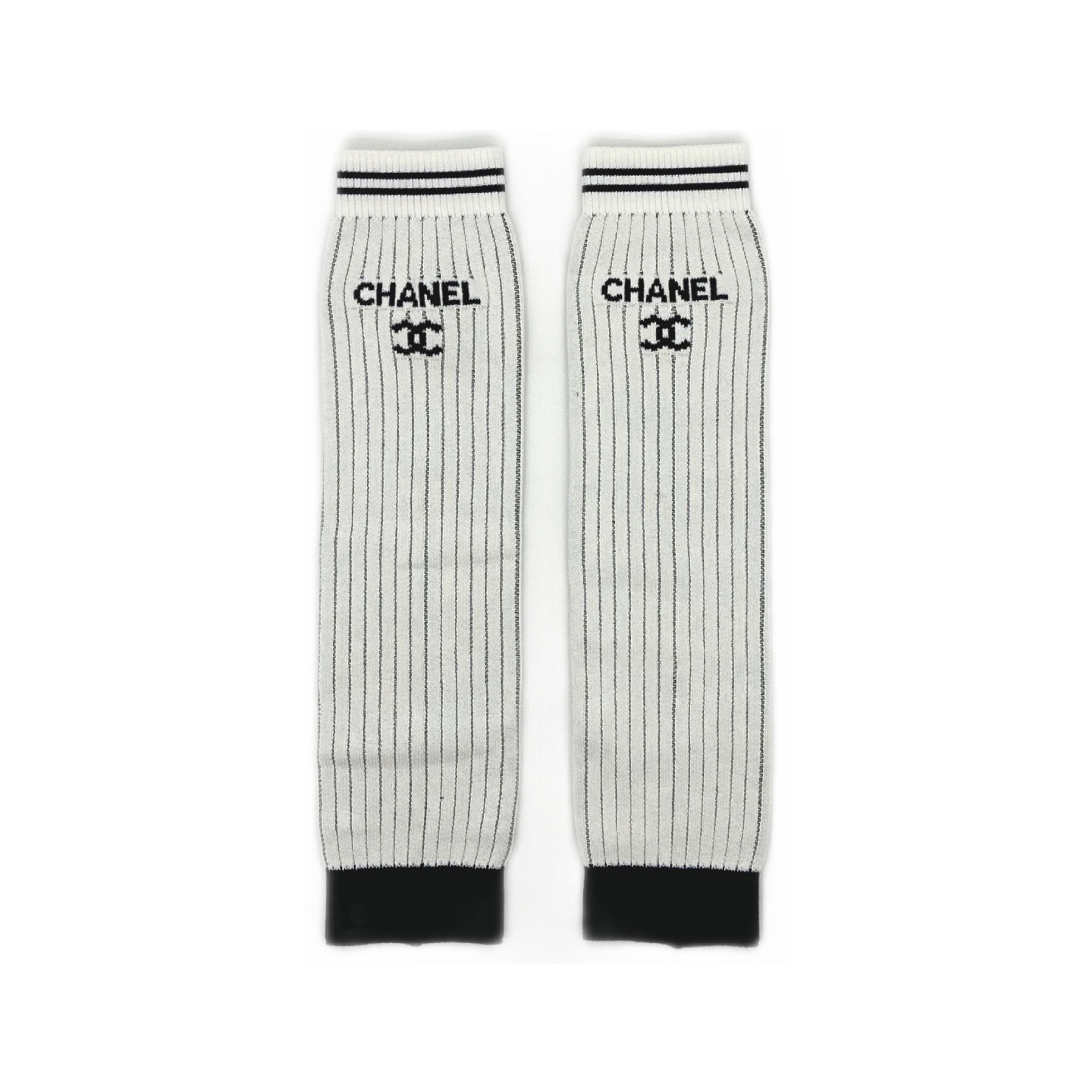 Chanel Chanel Pinstripe Logo Leg Warmers One Size Size ONE SIZE - 1 Thumbnail