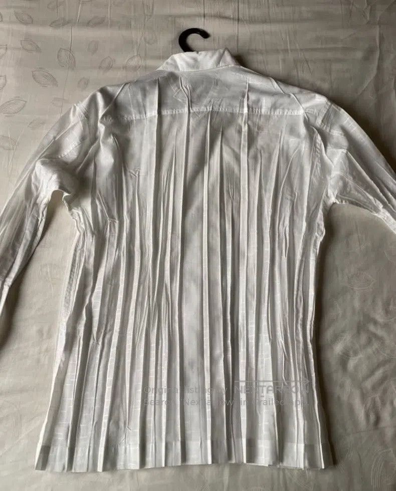 Issey Miyake Issey Miyake White Pleated Shirt Size US M / EU 48-50 / 2 - 2 Thumbnail