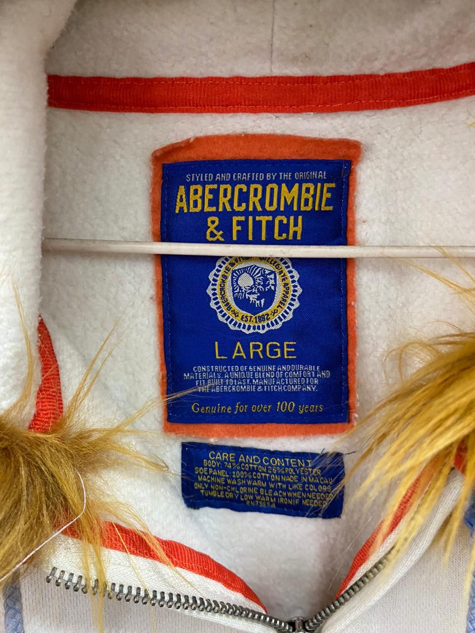 Abercrombie & Fitch 💥LGB💥Abercrombie & Fitch Fur Zip Hoodie LGB Style Size US L / EU 52-54 / 3 - 9 Thumbnail