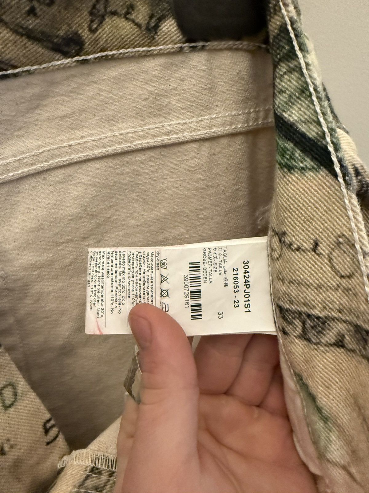 424 424 dollar bill print straight jeans Size US 33 - 5 Thumbnail