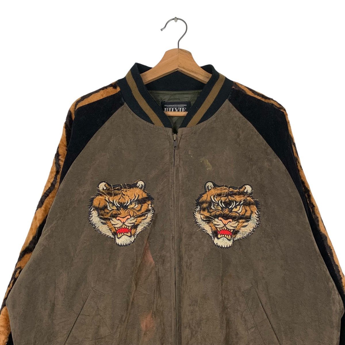 Japanese Brand Vintage Bilvie Embroidery Tiger Sukajan Jacket Size US XL / EU 56 / 4 - 2 Thumbnail