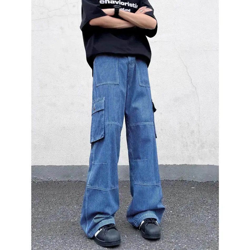 Japanese Brand Retro loose wide leg straight leg pocket jeans Size US 32 / EU 48 - 2 Thumbnail