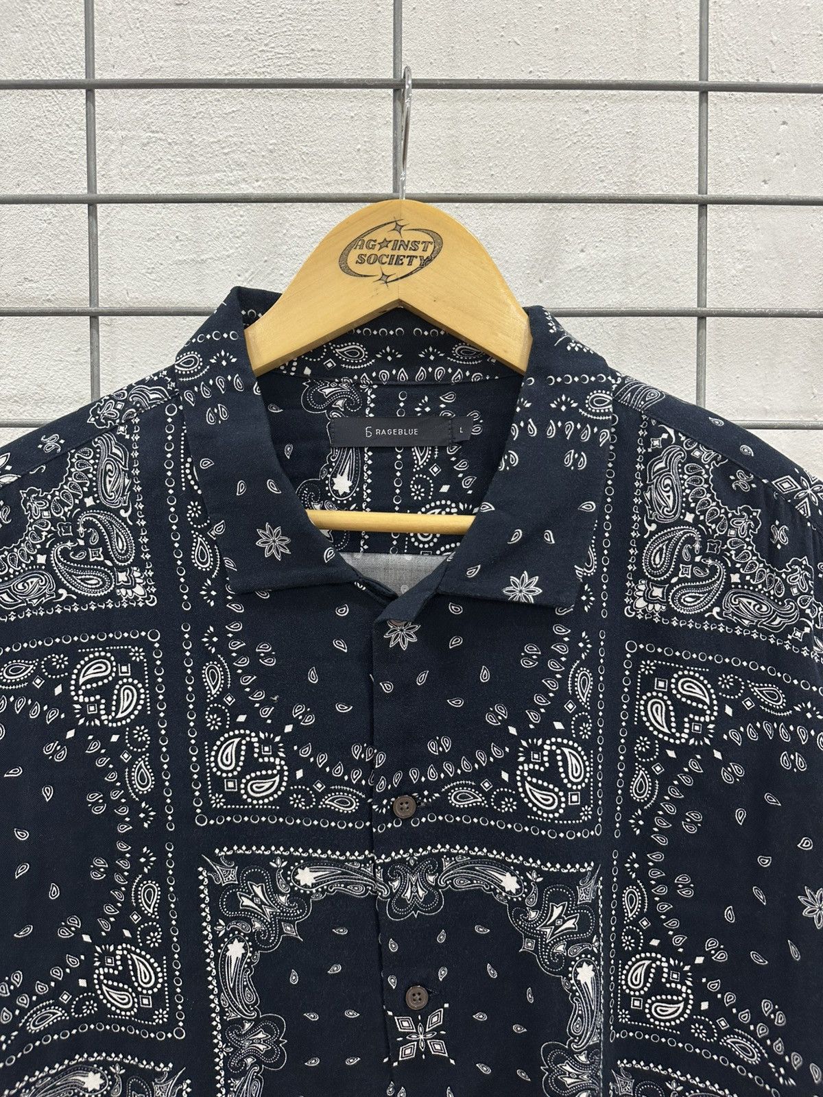 RAGEBLUE Rare Beautiful Rageblue Bandana Paisley Open Collar Shirt Size US L / EU 52-54 / 3 - 4 Thumbnail
