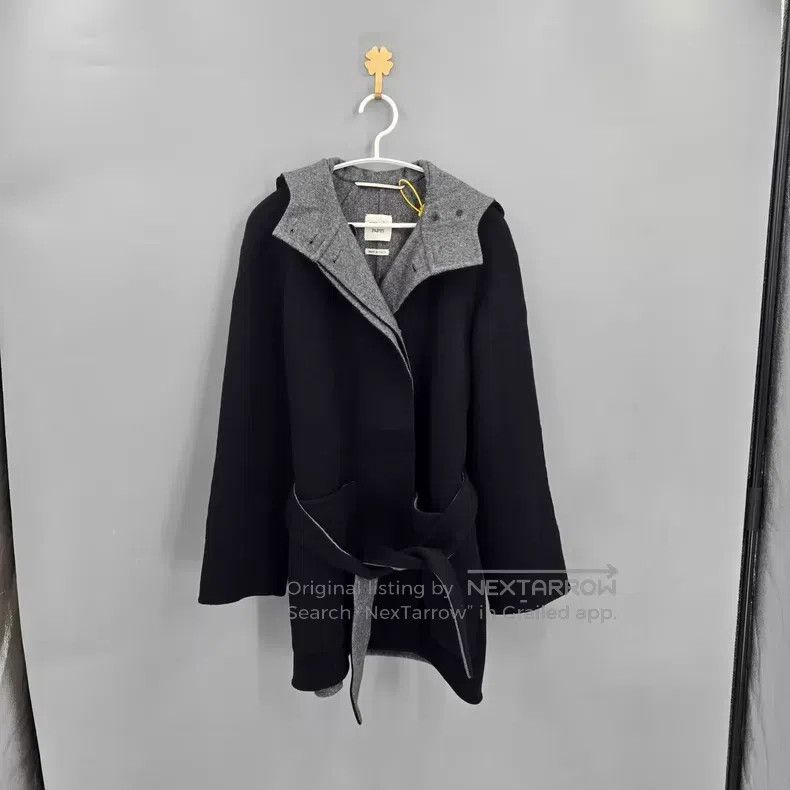 Hermes Hermes Black and Gray Tie-Dyed Cashmere Hooded Coat Size XS / US 0-2 / IT 36-38 - 1 Thumbnail