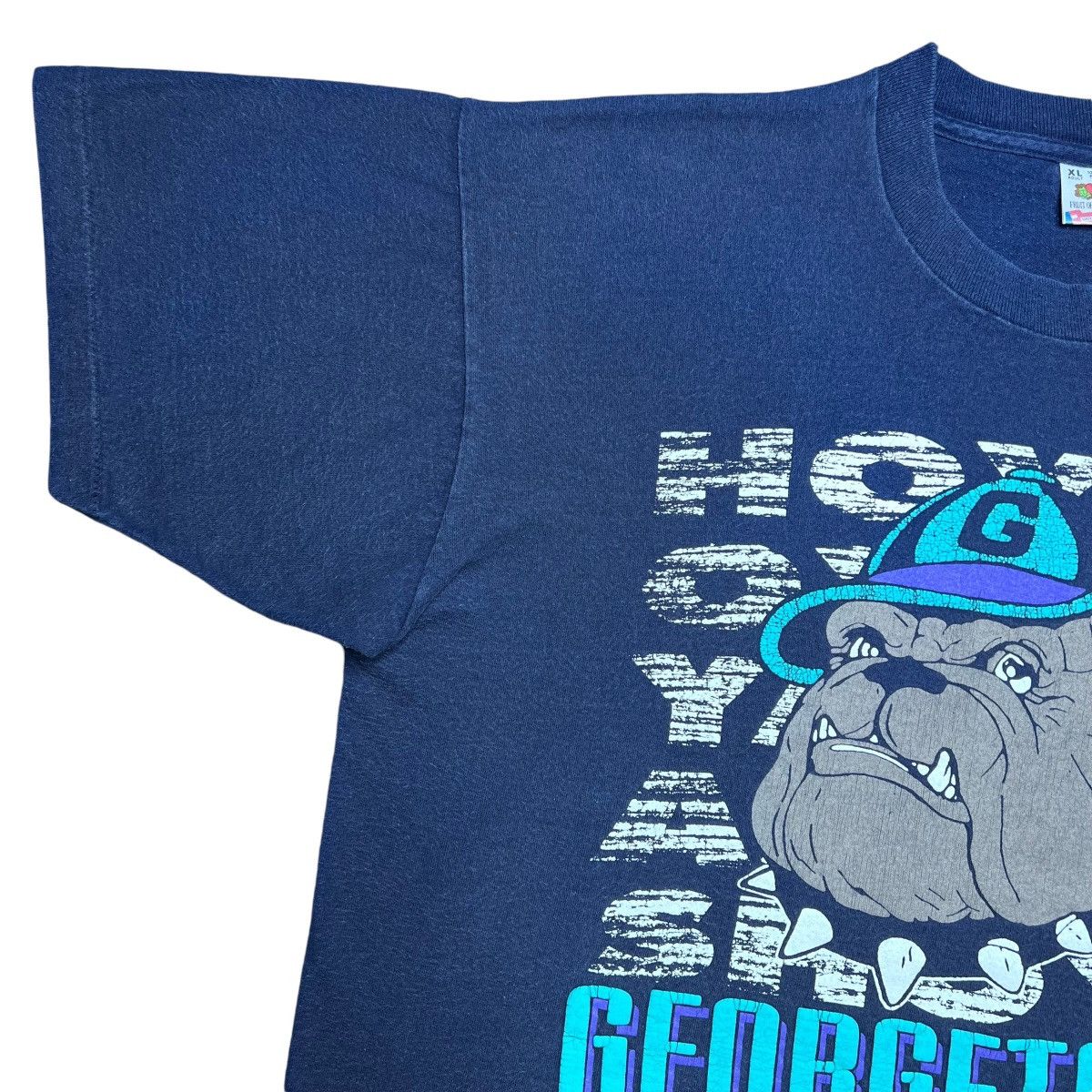 NCAA × Vintage Vintage 1990s NCAA Georgetown Hoyas 3D Spell Out Graphic Tee Size US XL / EU 56 / 4 - 5 Thumbnail