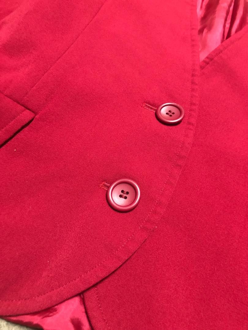 Christian Dior Monsieur Christian Dior PRET-A-PORTER Red Coat Jacket No Collar Size M / US 6-8 / IT 42-44 - 10 Thumbnail