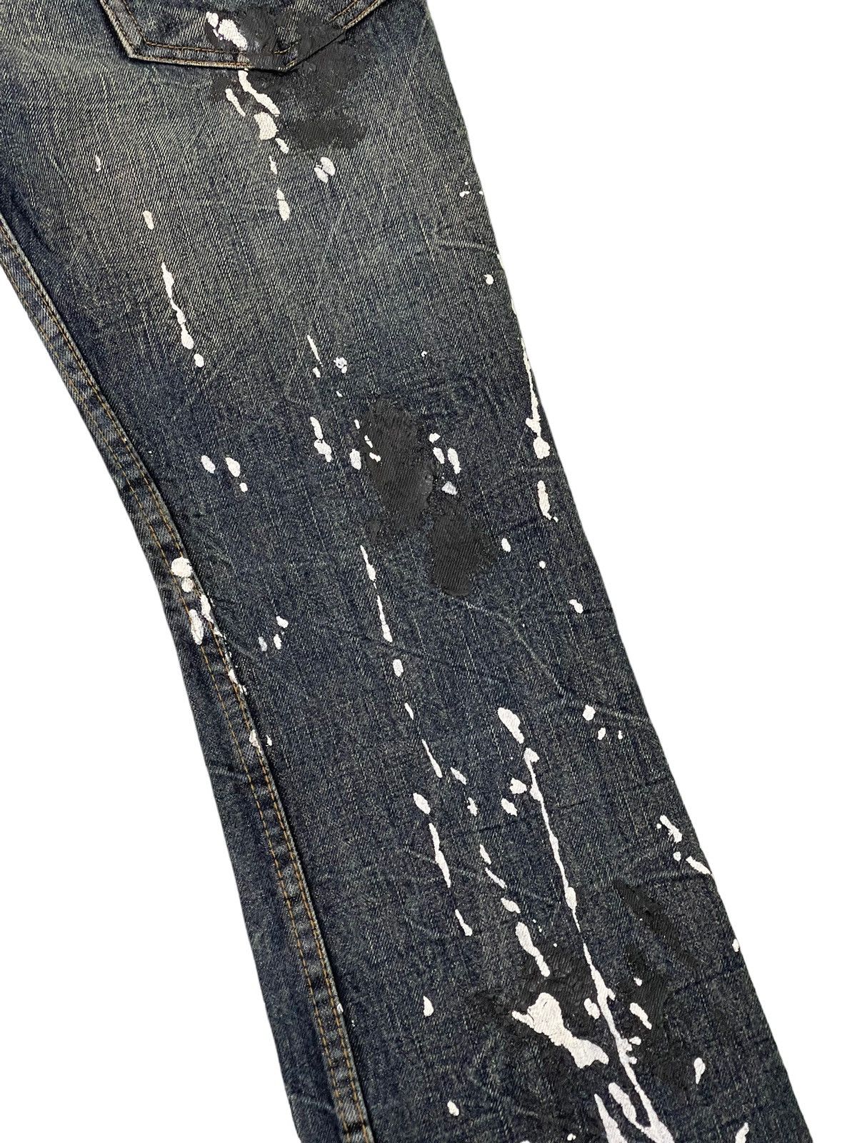 Japanese Brand Flare Jeans Glad News Distress Paint Splash Low Rise 7🟦4 Size US 32 / EU 48 - 18 Thumbnail