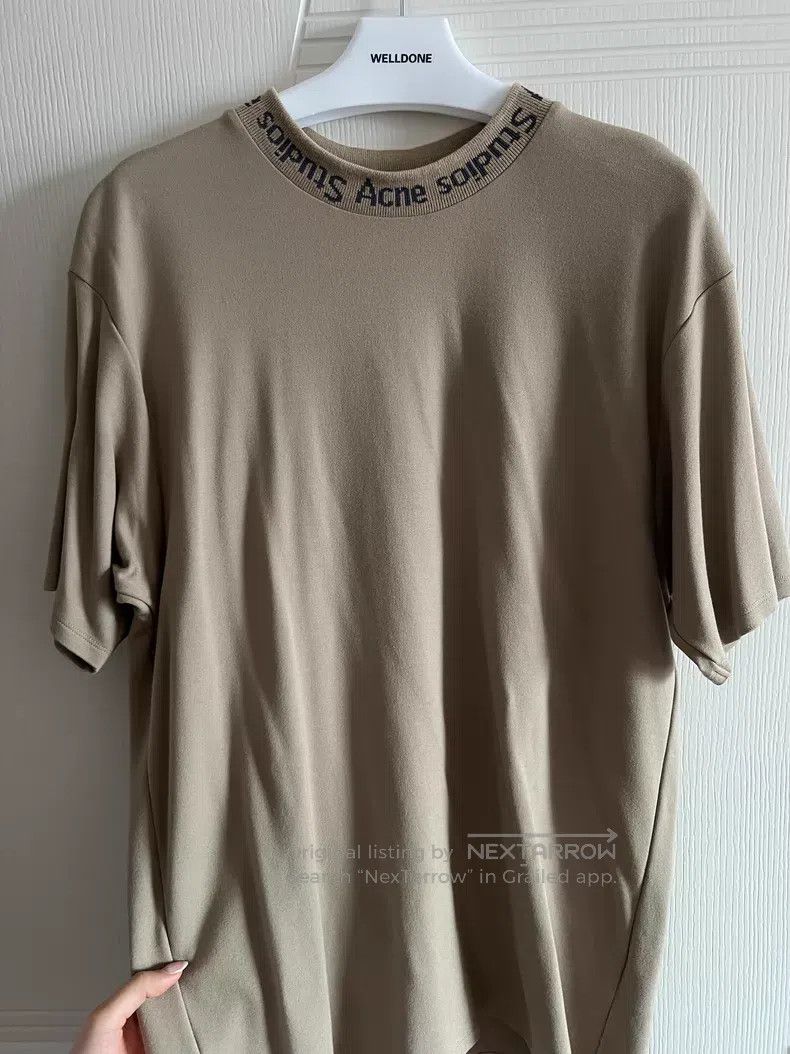 Acne Studios Acne Studios Light Khaki Short Sleeve T-Shirt with Embroid Size US M / EU 48-50 / 2 - 2 Thumbnail